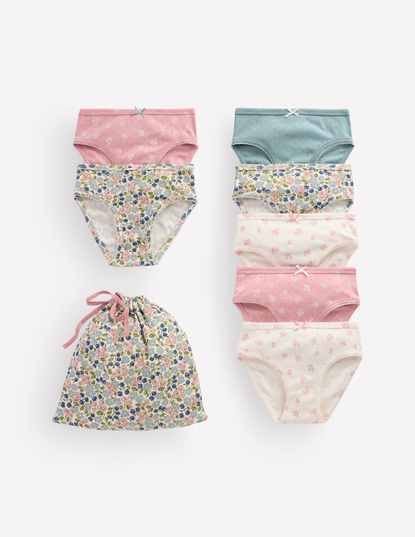 7-pack Pointelle Pants-Patchwork ditsy floral