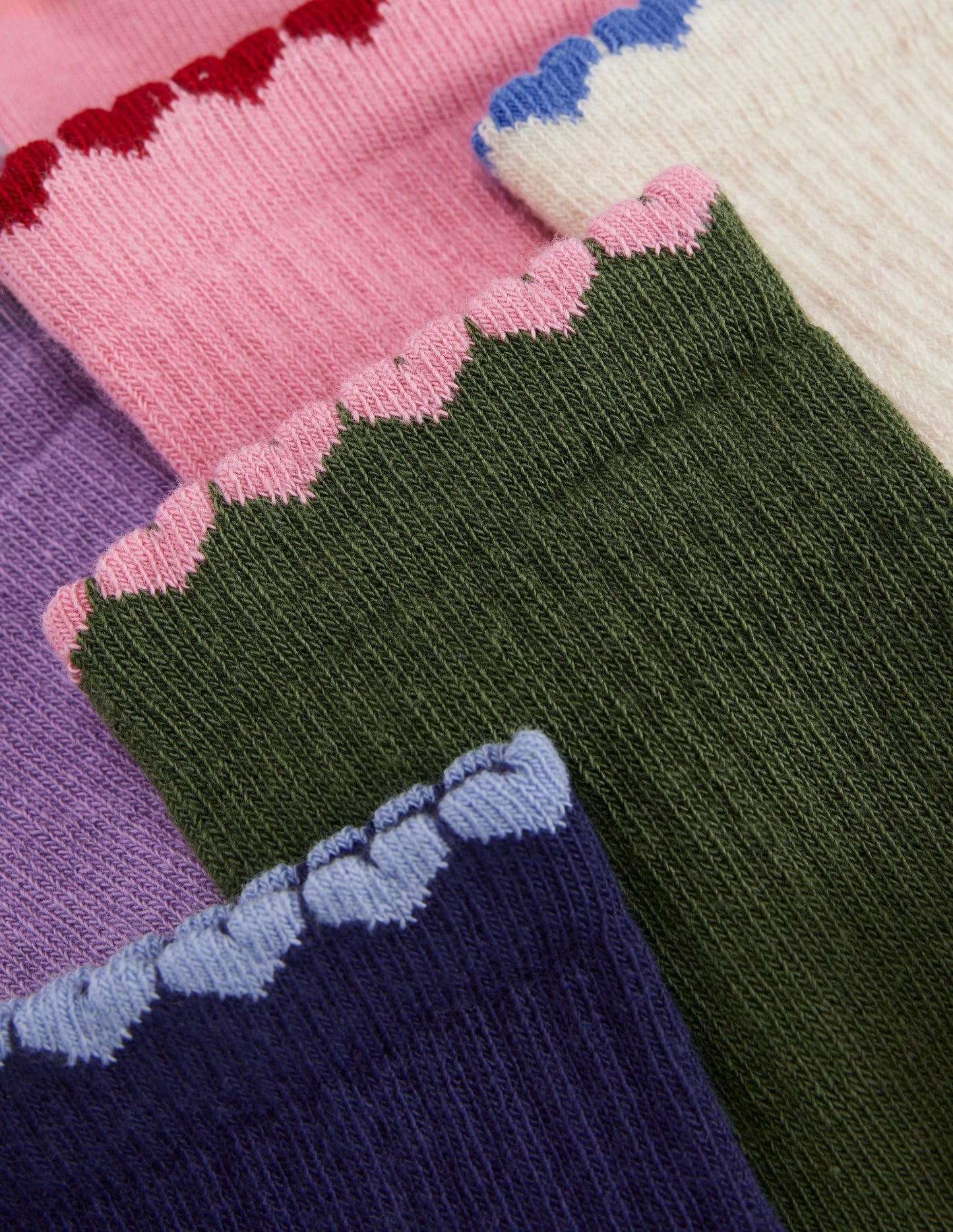 5-pack Ribbed Socks-Fun Shaped Trims