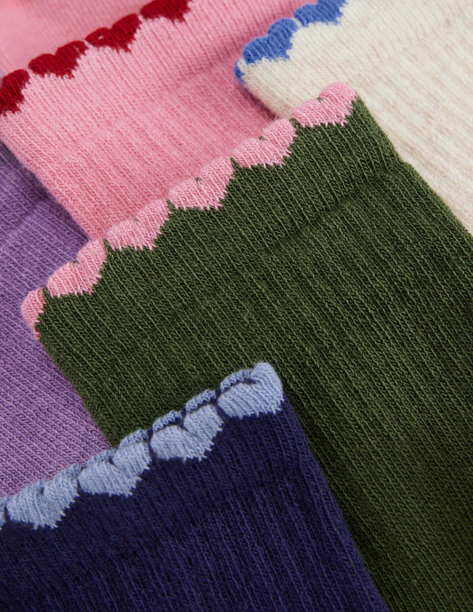 5-pack Ribbed Socks-Fun Shaped Trims