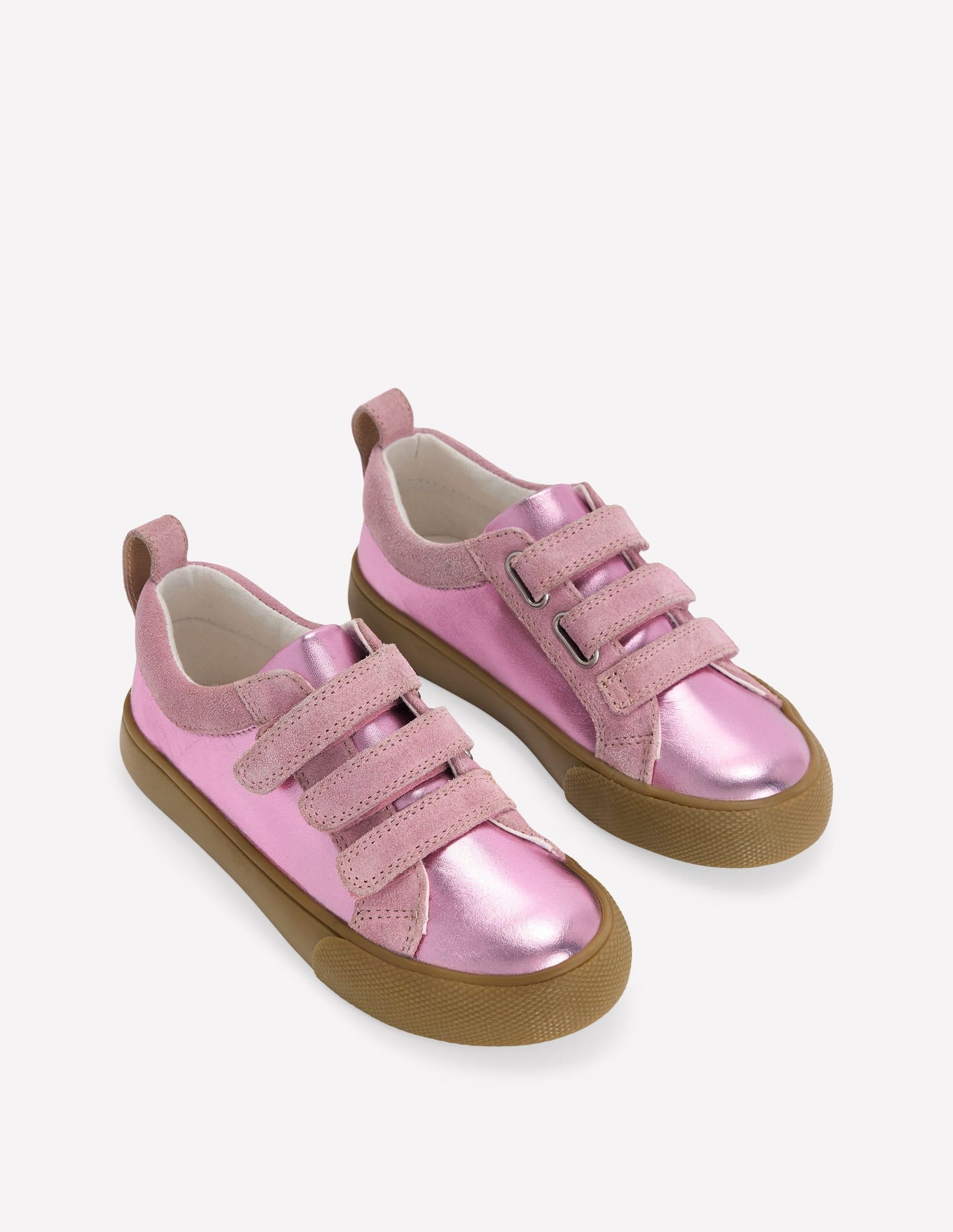 Velcro Low Tops-Pink Metallic