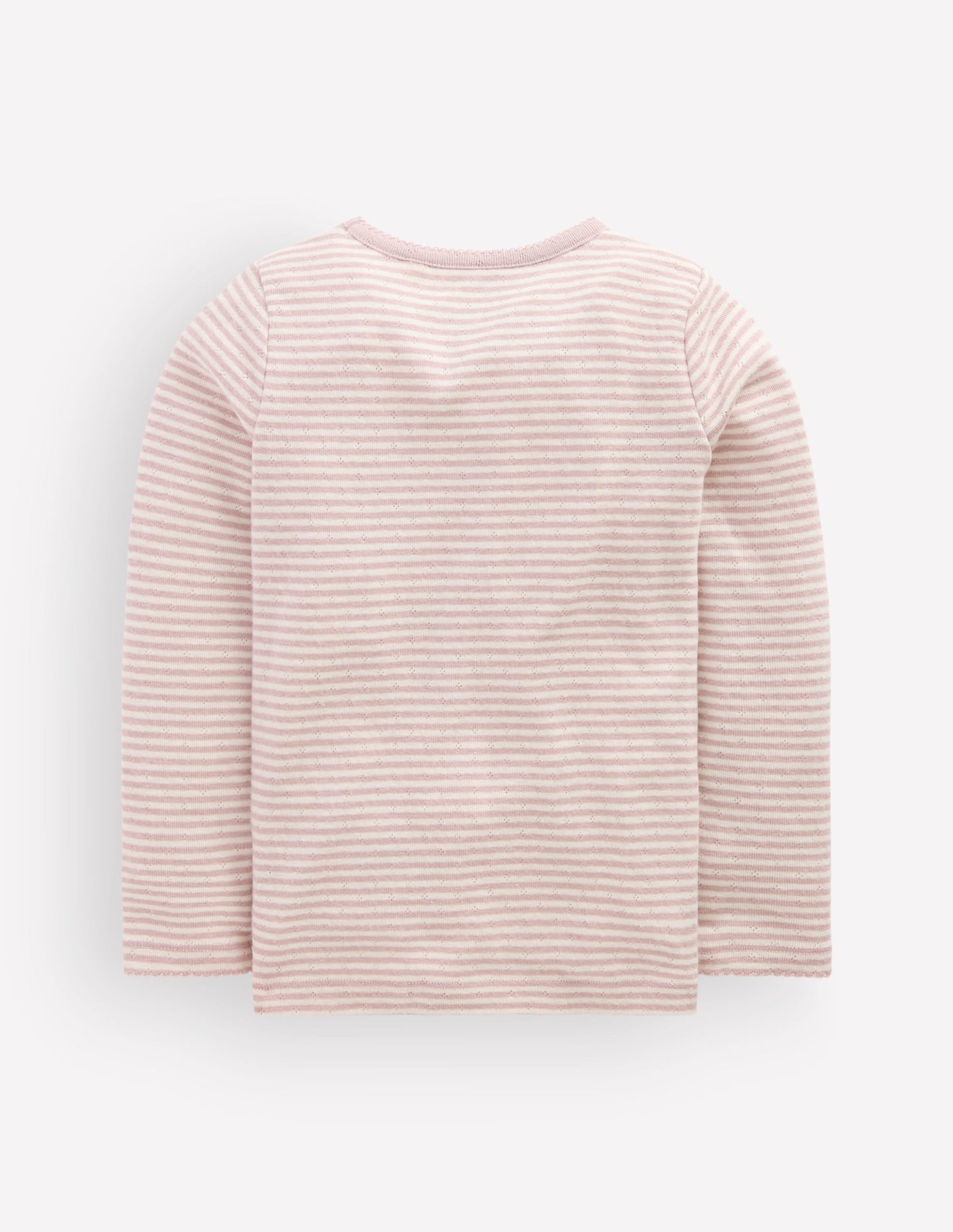 Long Sleeve Pointelle Top-Violet Ice / Ivory