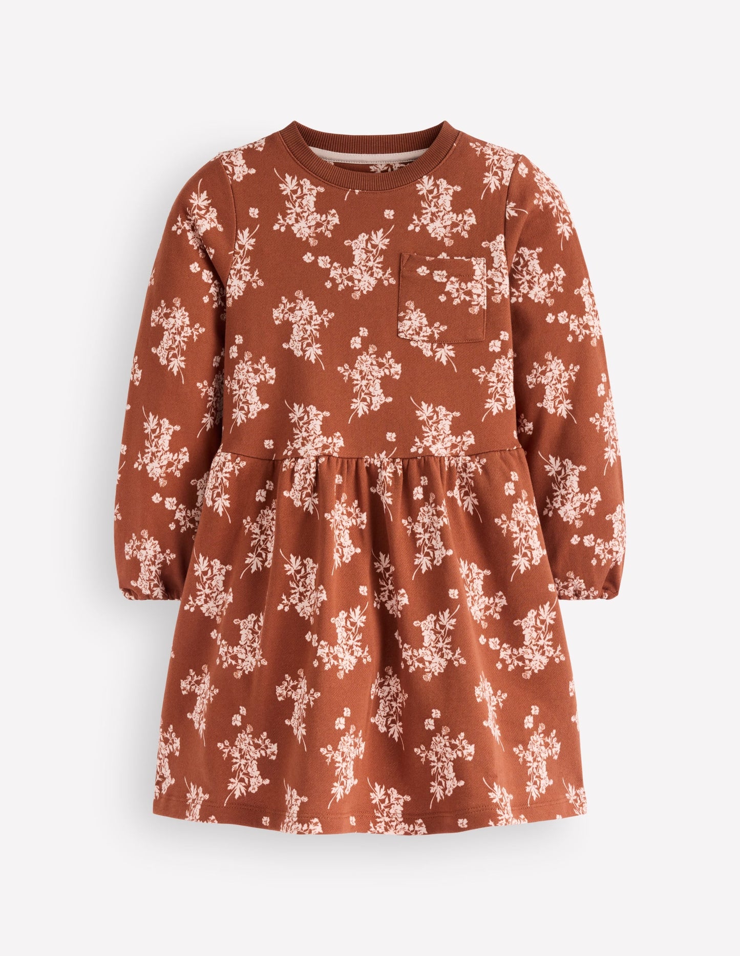 Minna Sweatshirt Dress-Brown  Floral