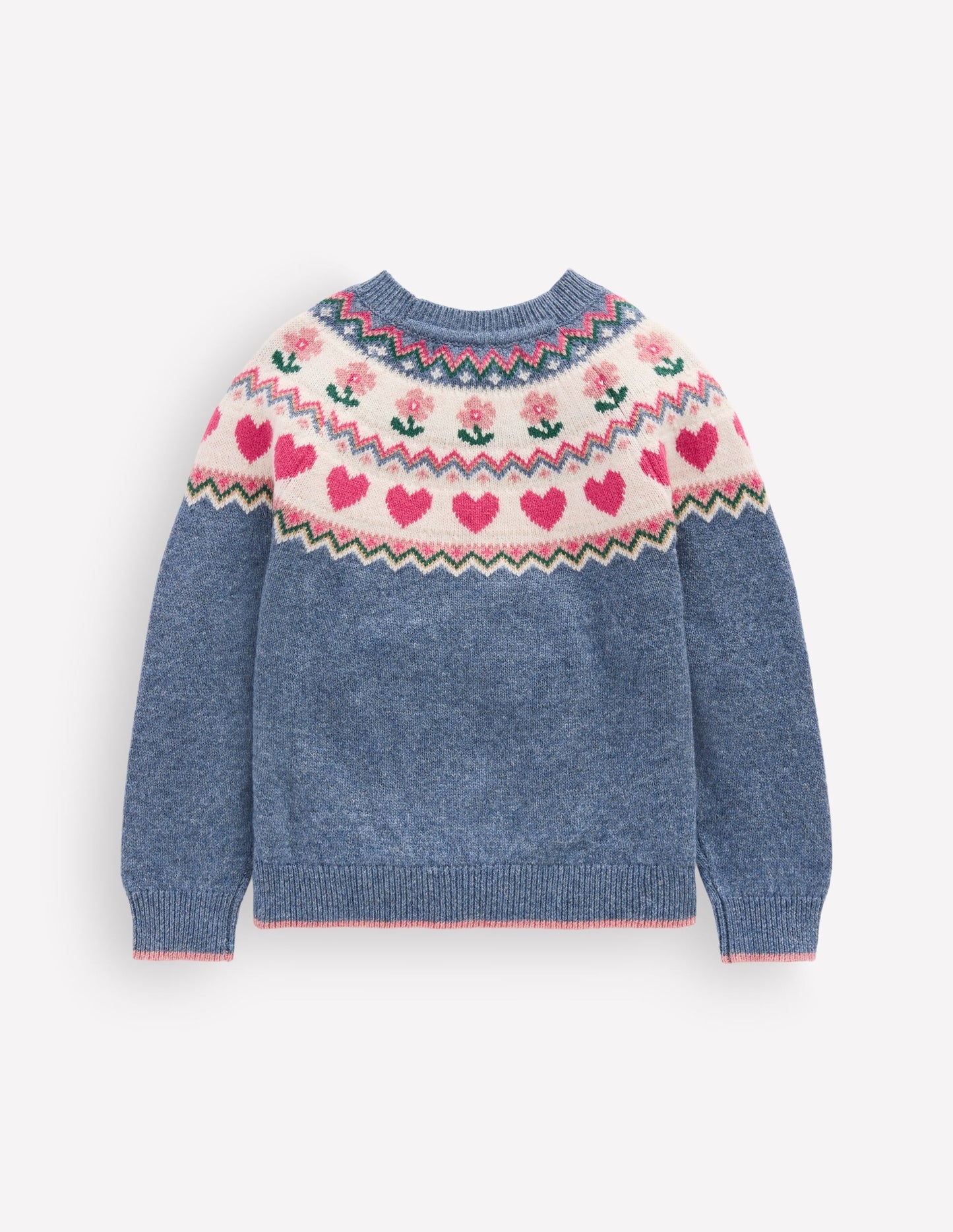 Eleanor Fair Isle Jumper-Bluejay Marl