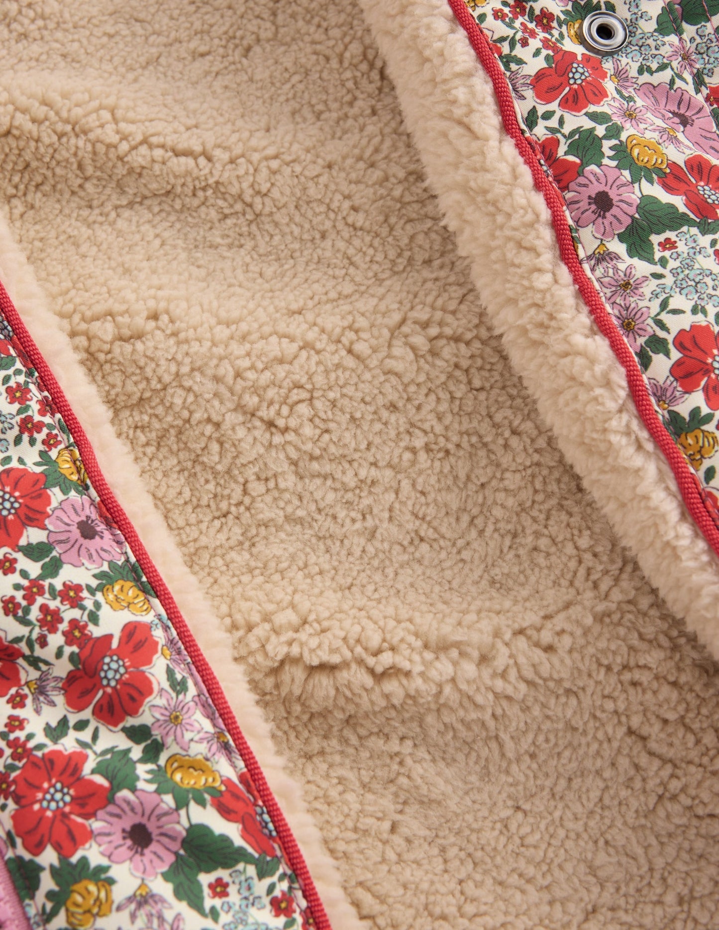 Sherpa Lined Anorak-Soft Cream Garden Flowerbed