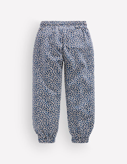 Fun Printed Joggers-Calico White/ Blue Leopard