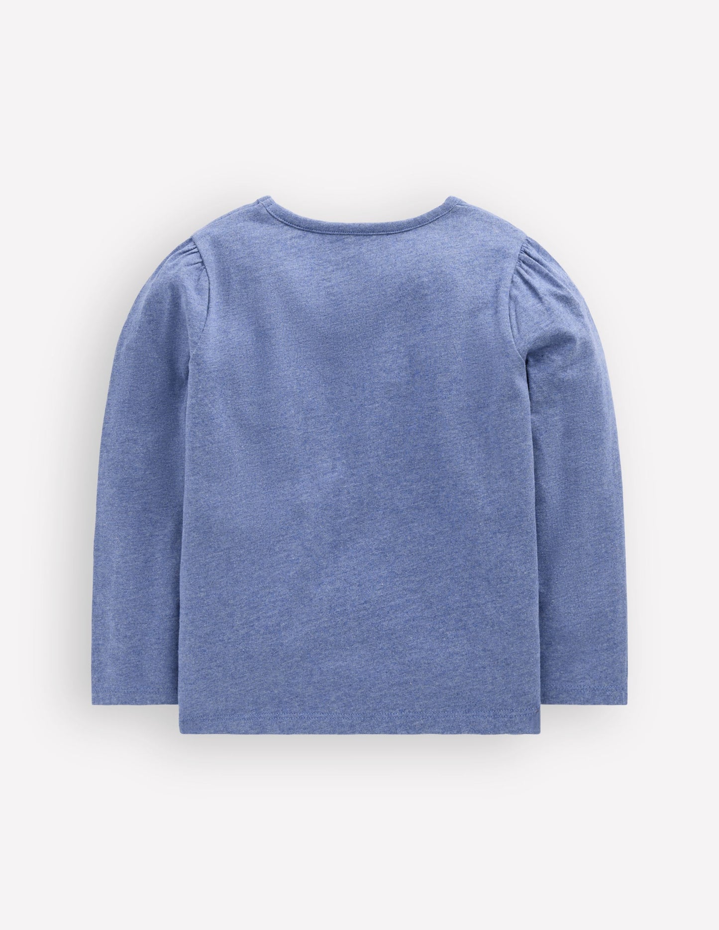 Puff Sleeve Appliqué  T-shirt-Blue Marl Patchwork Heart