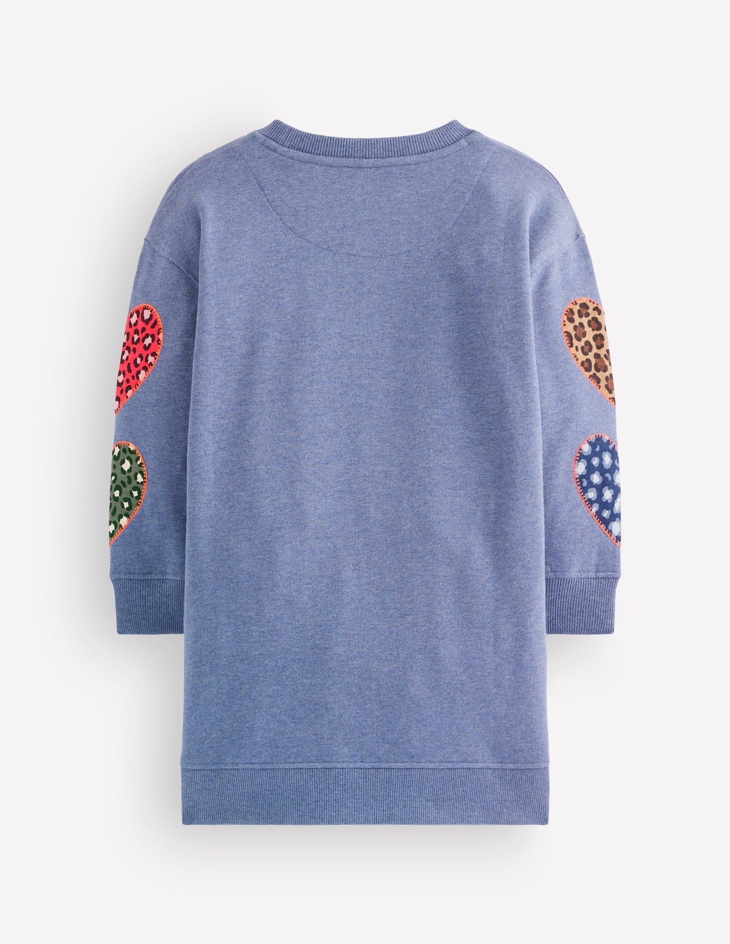 Ami Relaxed Sweatshirt Dress-Blue Heart Embroidery