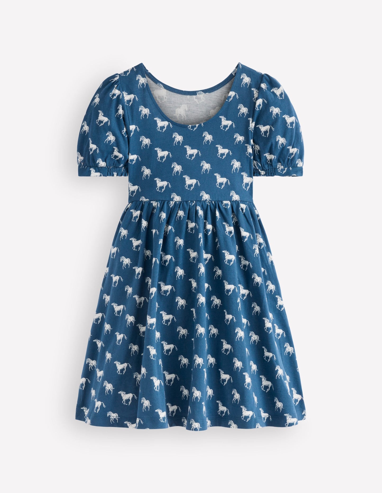 Ballerina Jersey Dress-Blue Horses