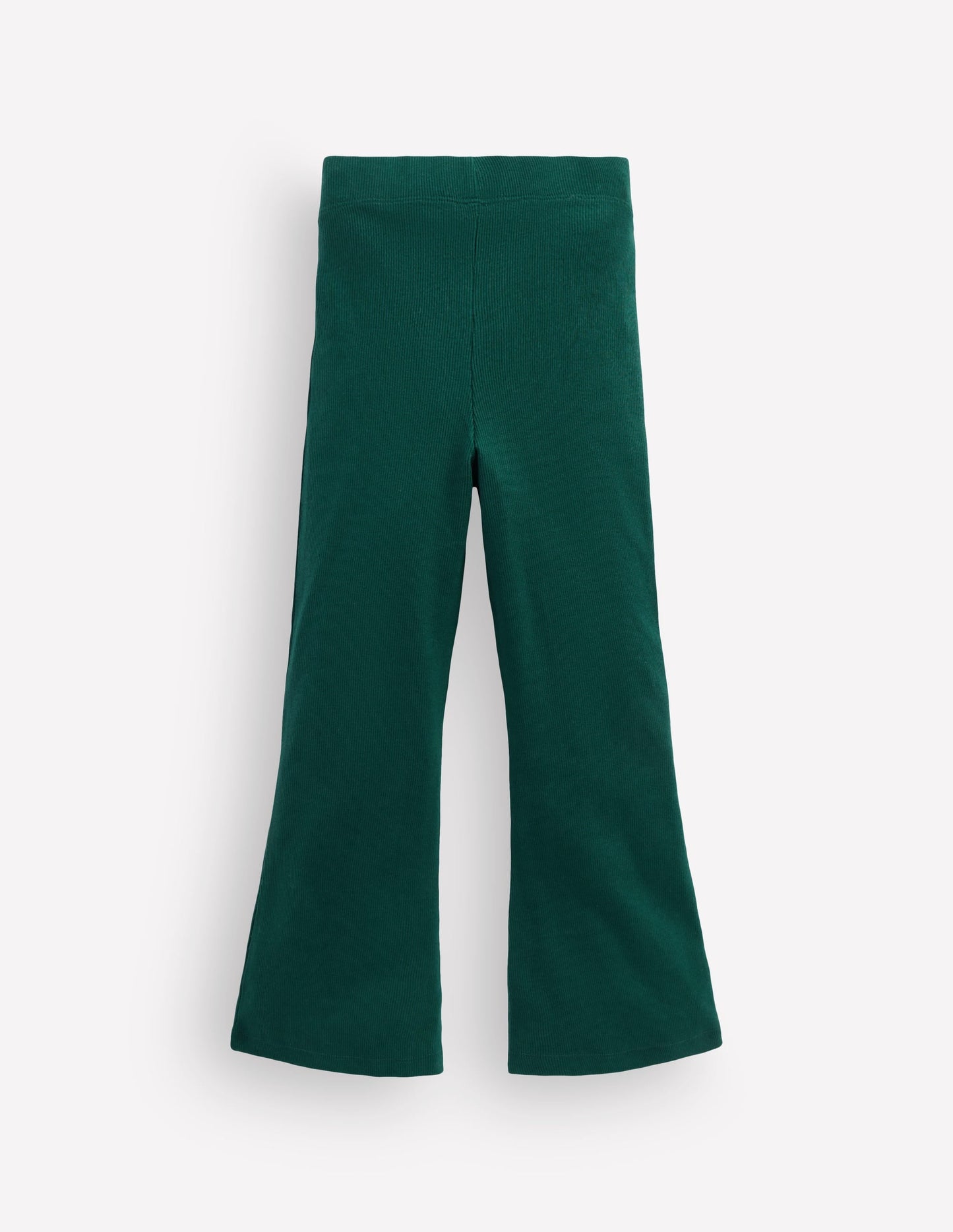 Ribbed Flared Leggings-Green