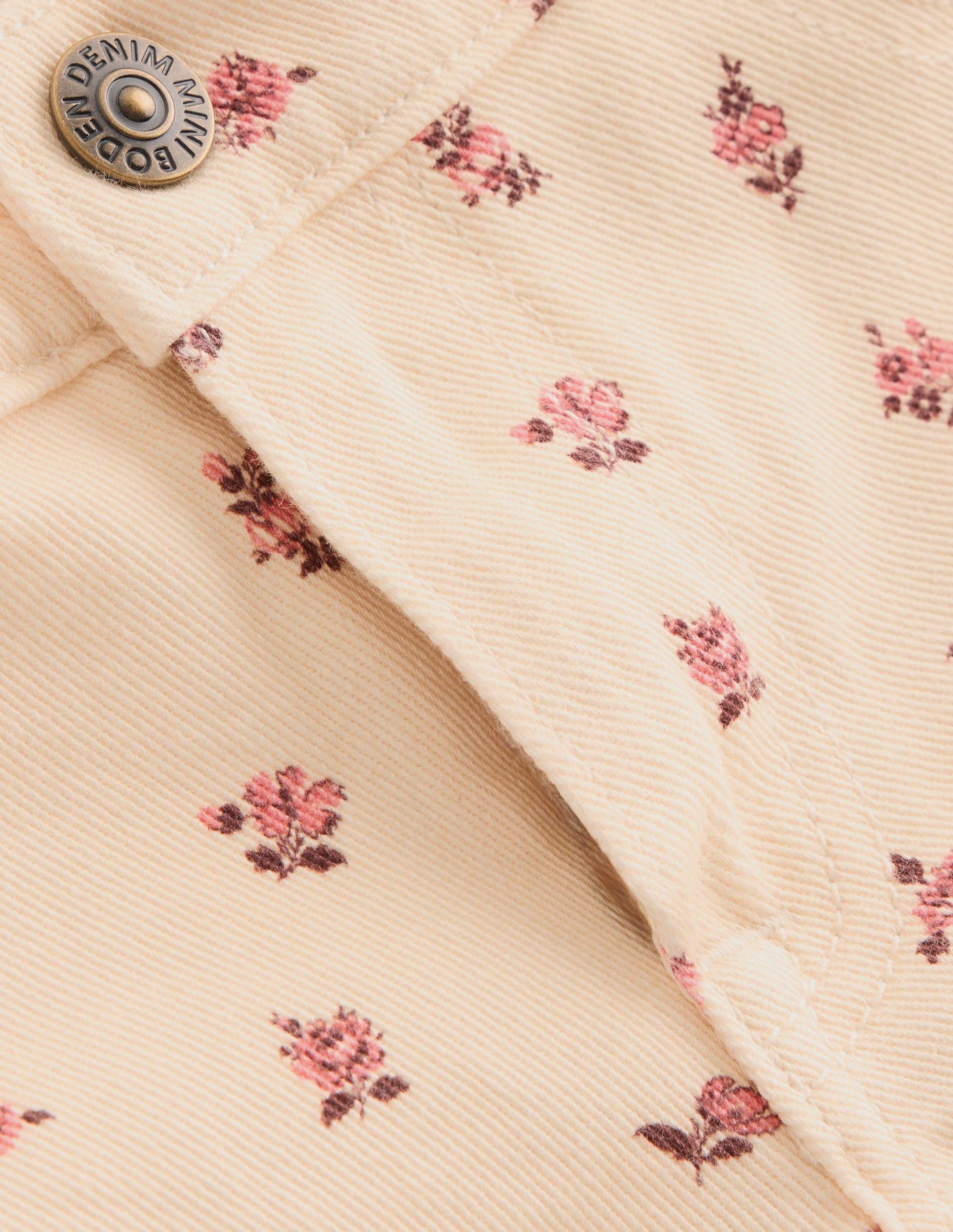Wide Leg Jeans-Soft Ivory Ditsy Floral