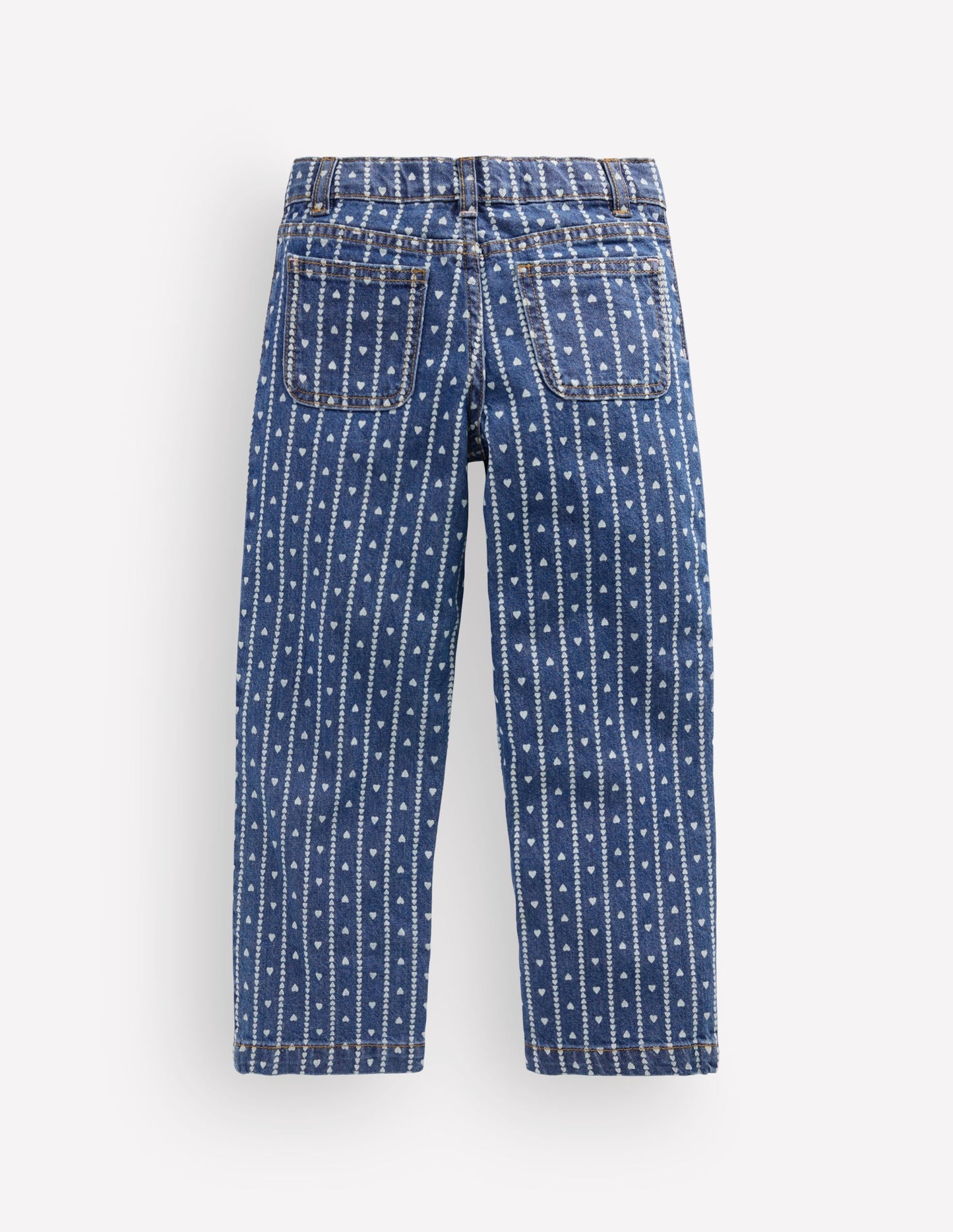 Patch Pocket Straight Jeans-Hearts
