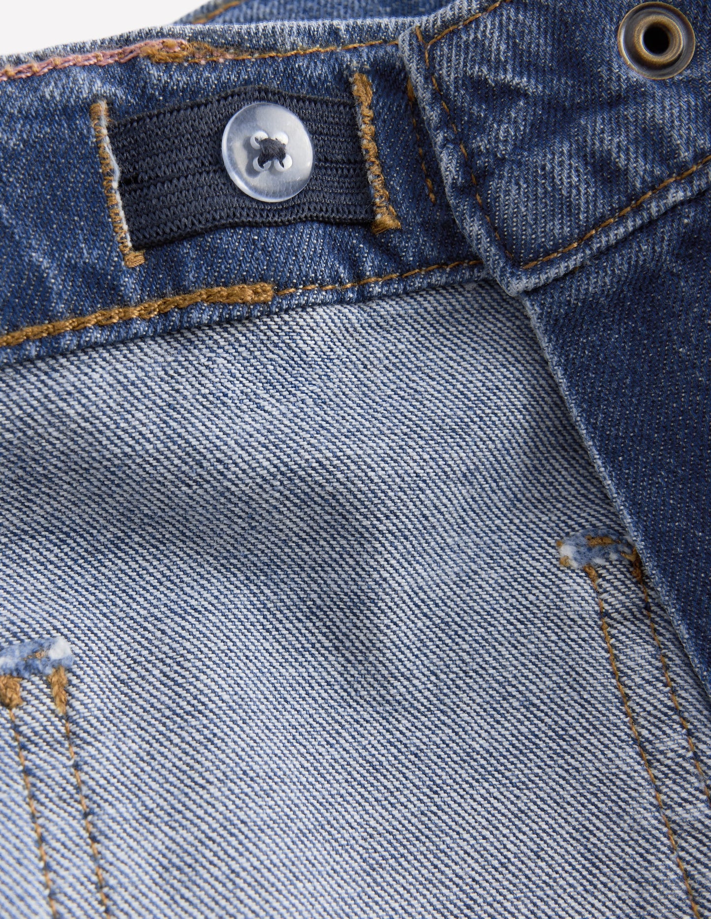 Patch Pocket Straight Jeans-Denim Embroidery