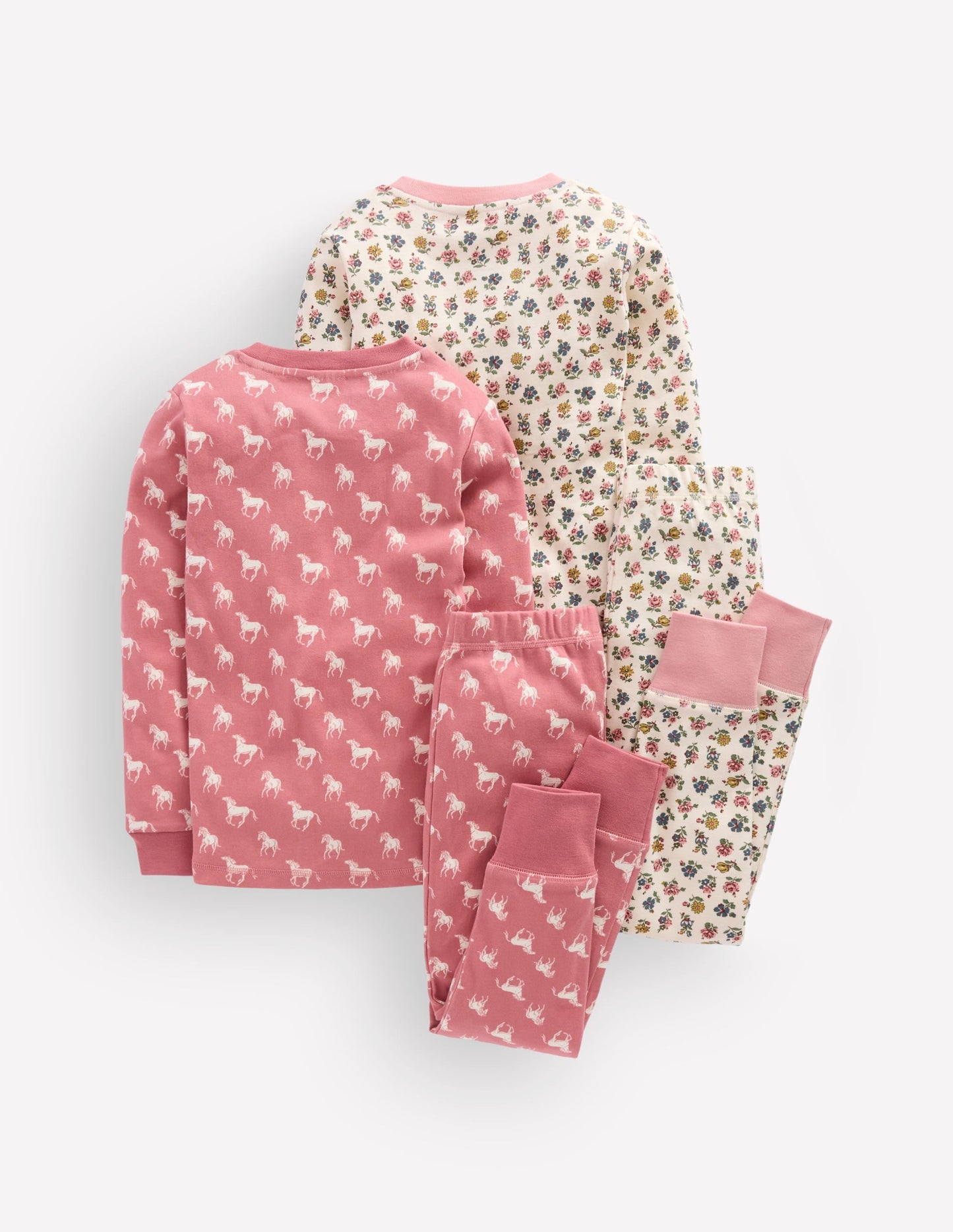 Twin Pack Snug Pyjamas-Vintage Rose Horses