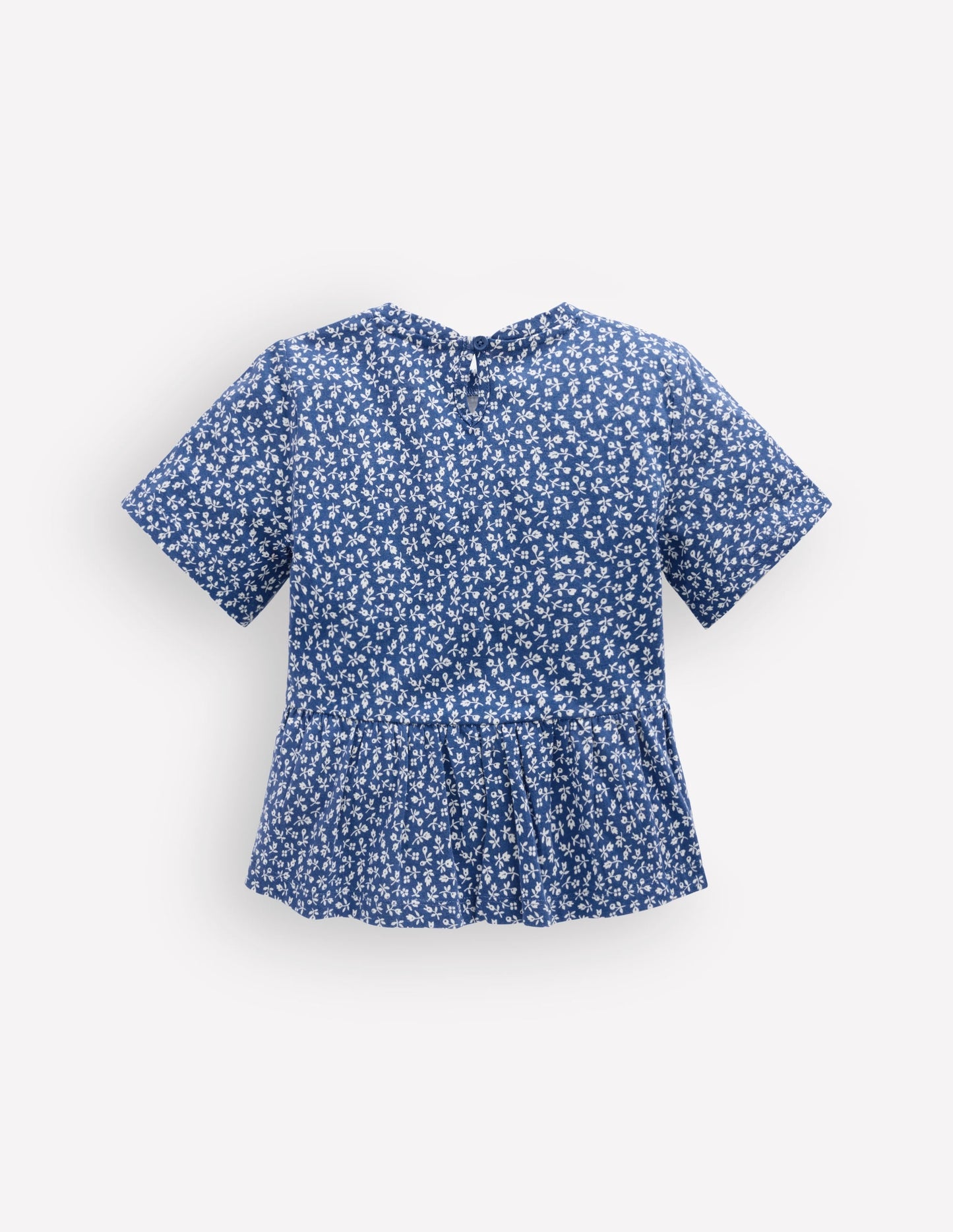 Short Sleeve Peplum Top-Bluejay Ditsy Floral