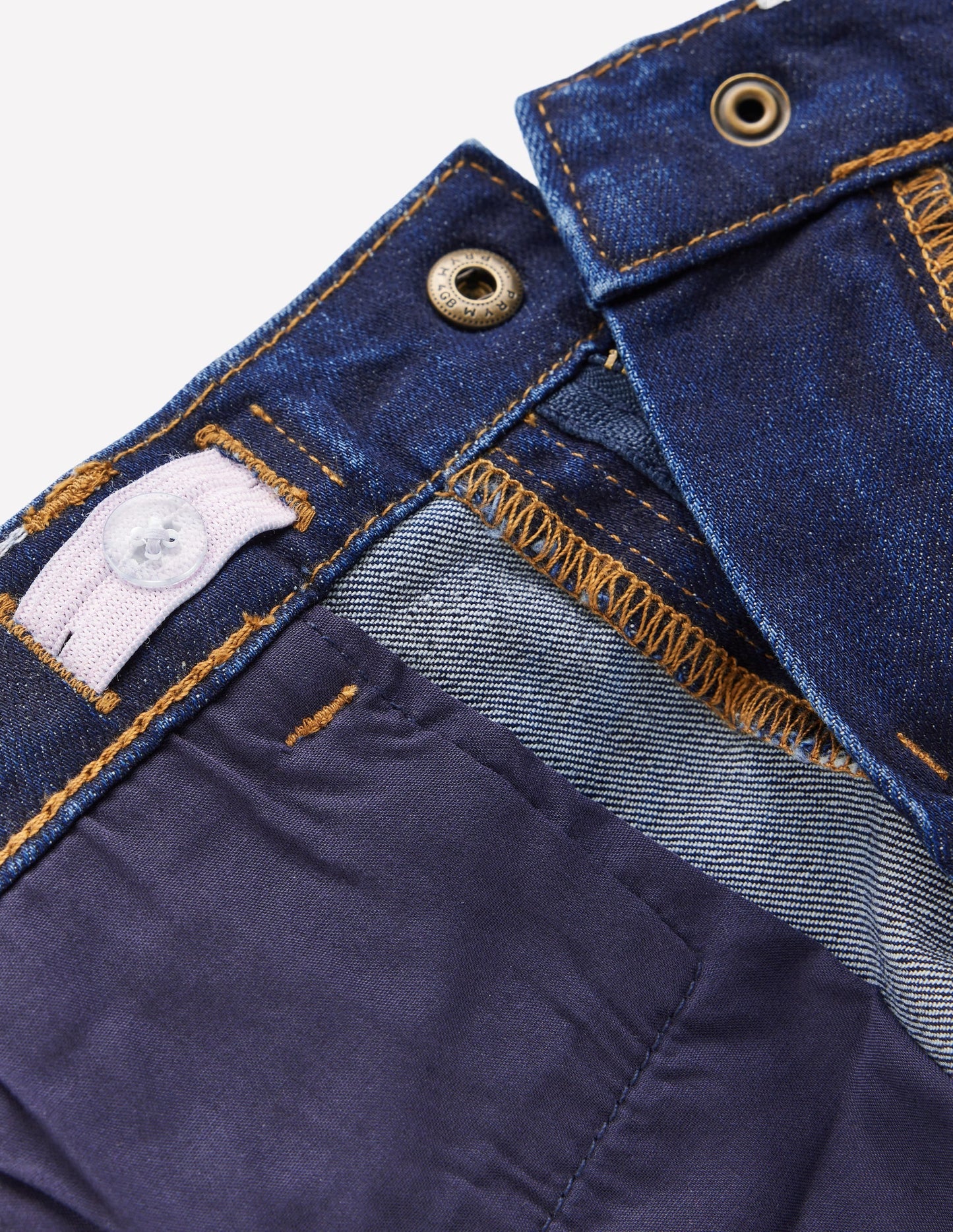 Frill Hem Denim Skirt-Dark Wash