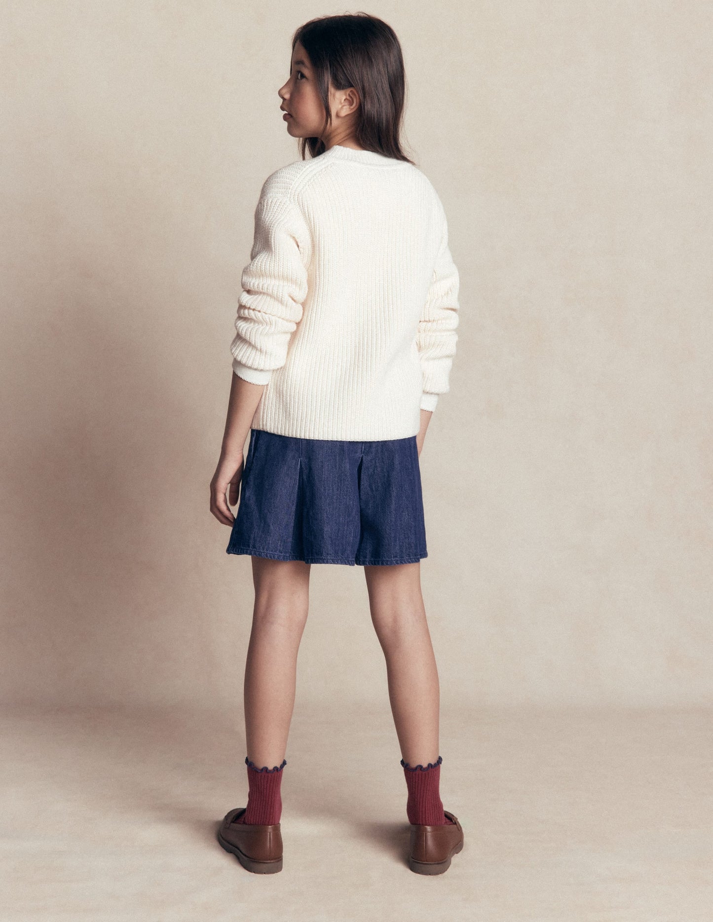 Pleated Skort-Denim