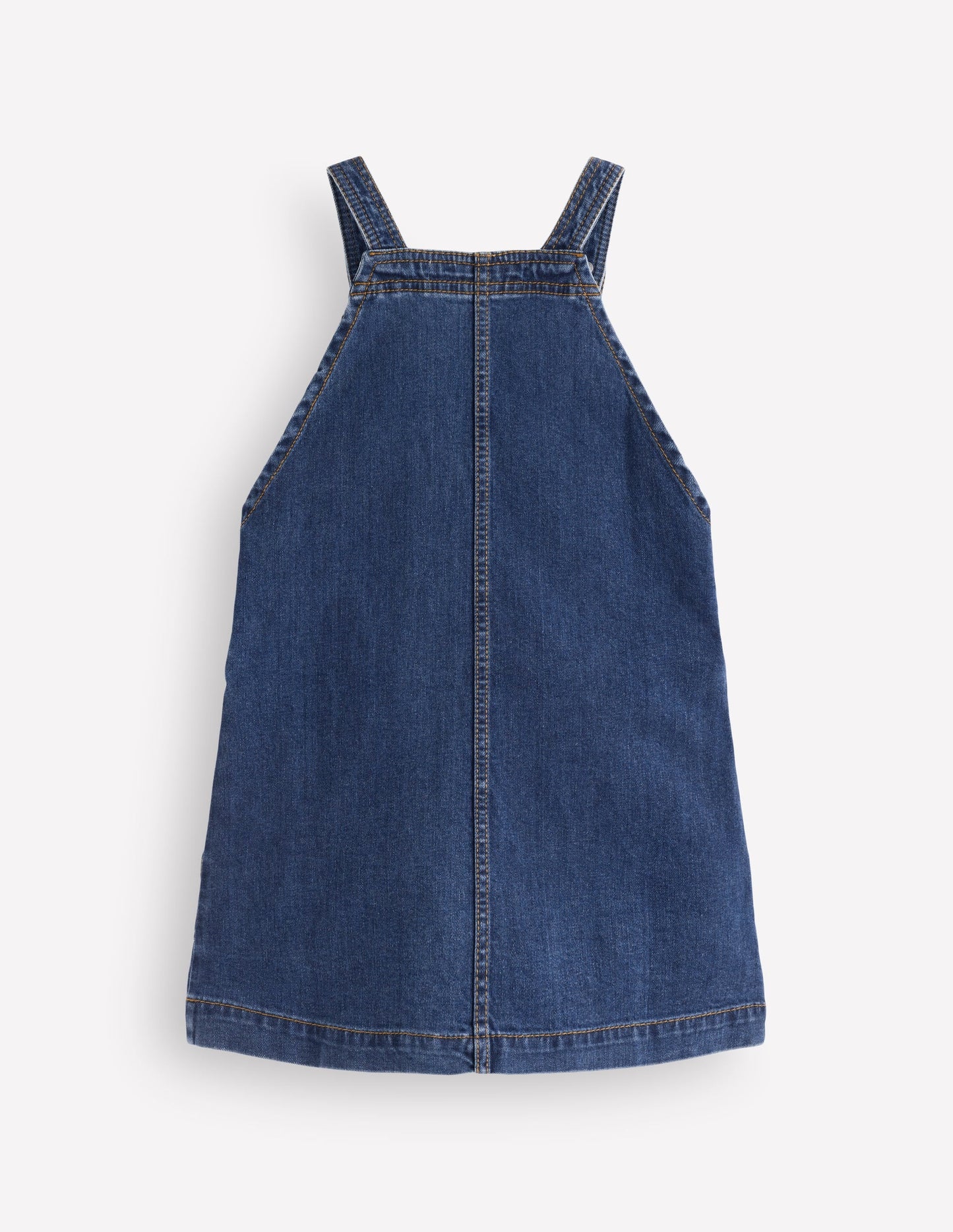 Adeline A-Line Dungaree Dress-Plain Denim
