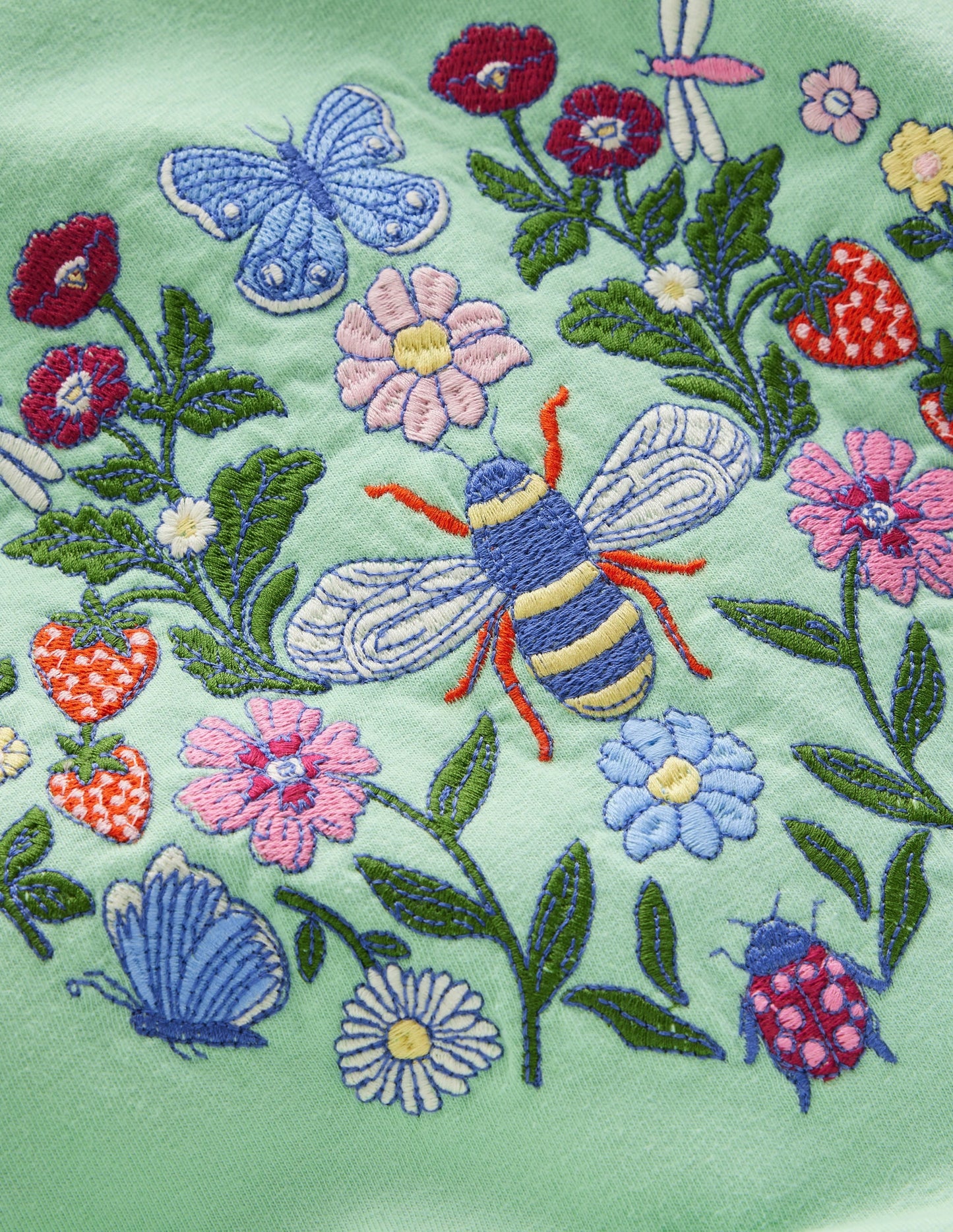 Long Sleeve Superstitch Tee-Pistachio Green Bee