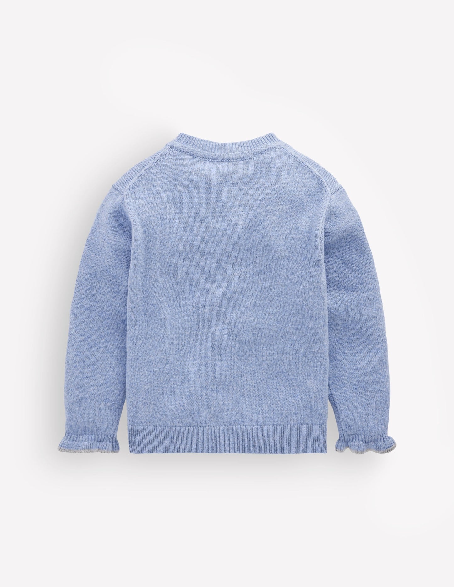 Everyday Frilled Cardigan-French Blue Marl