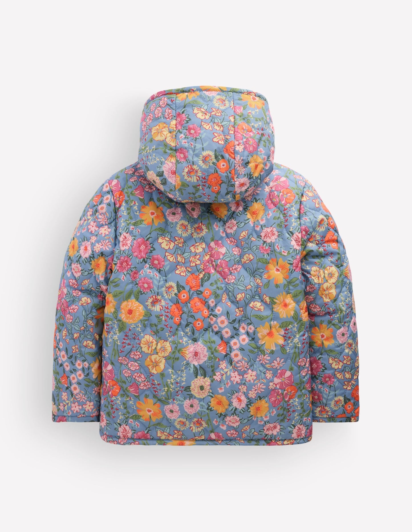 Borg Padded Jacket-Blue Floral