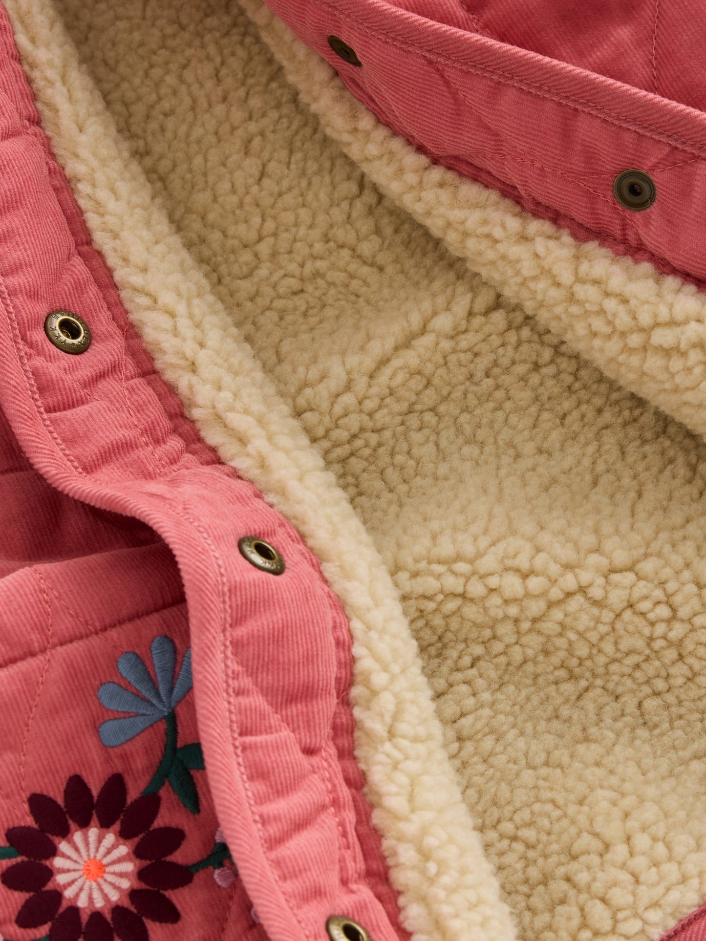 Quilted Cord Jacket-Heather Rose Floral Embroidery