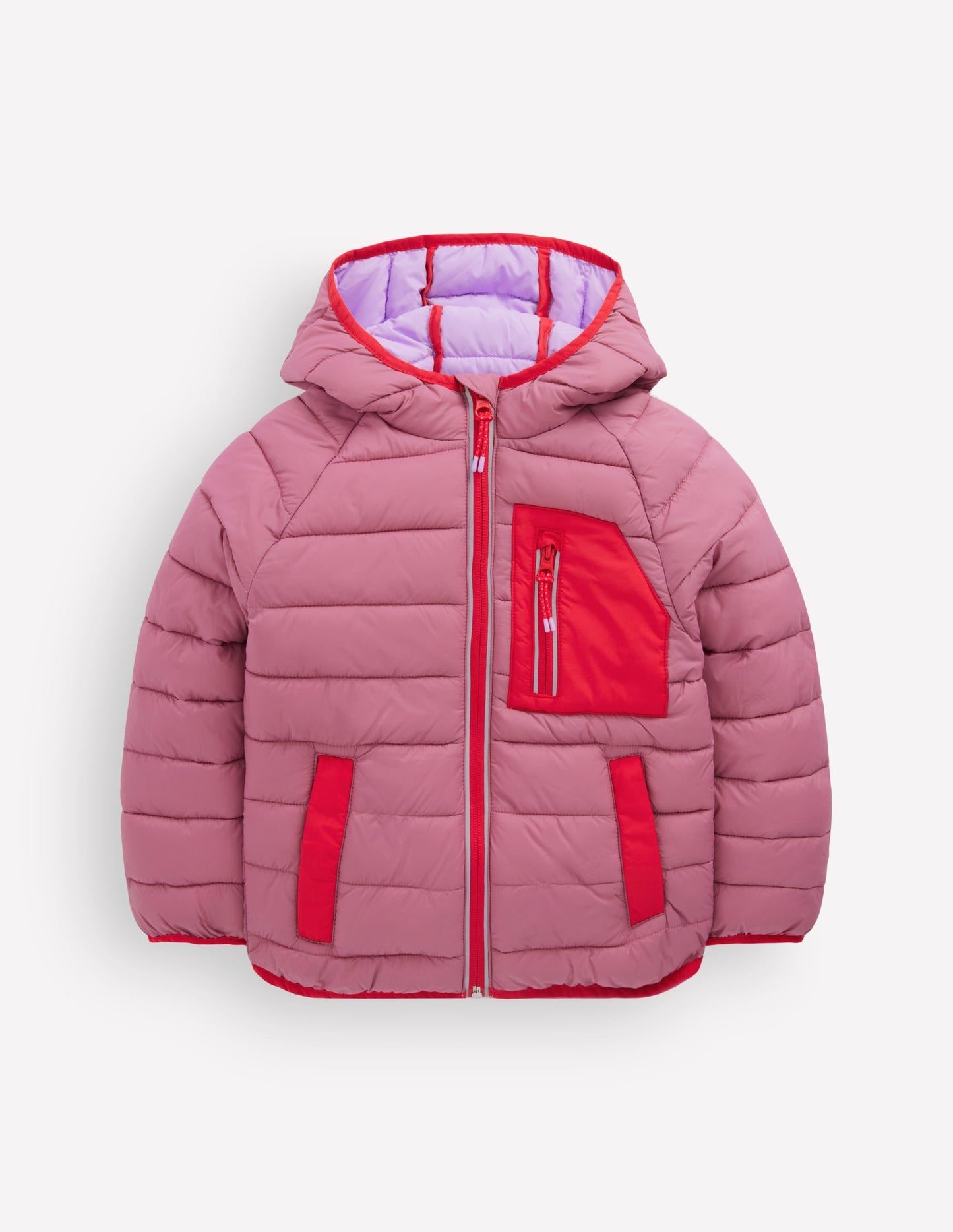 Pack-away Padded Jacket-Pink Heather