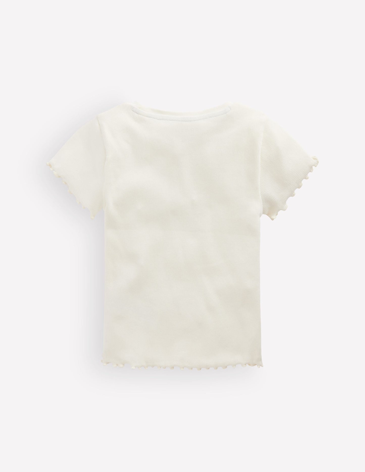 Short Sleeve Rib T-Shirt-Soft Ivory