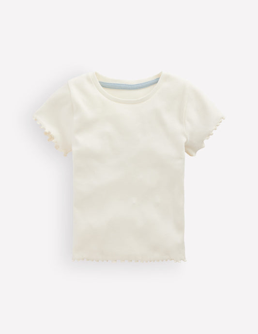 Short Sleeve Rib T-Shirt-Soft Ivory