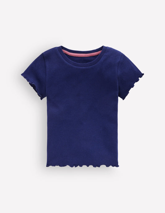 Short Sleeve Rib T-Shirt-College Navy