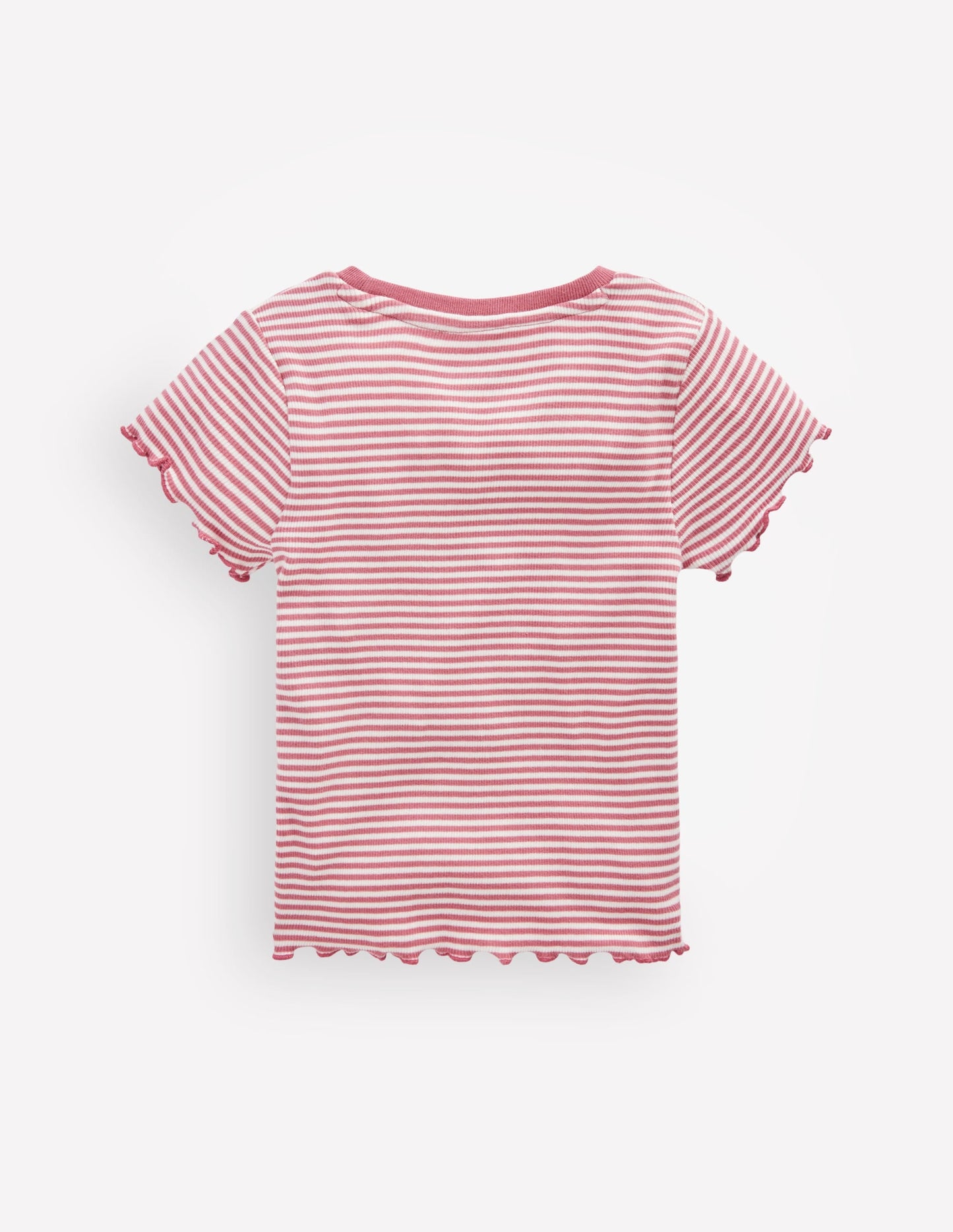 Short Sleeve Rib T-Shirt-Pink Stripe