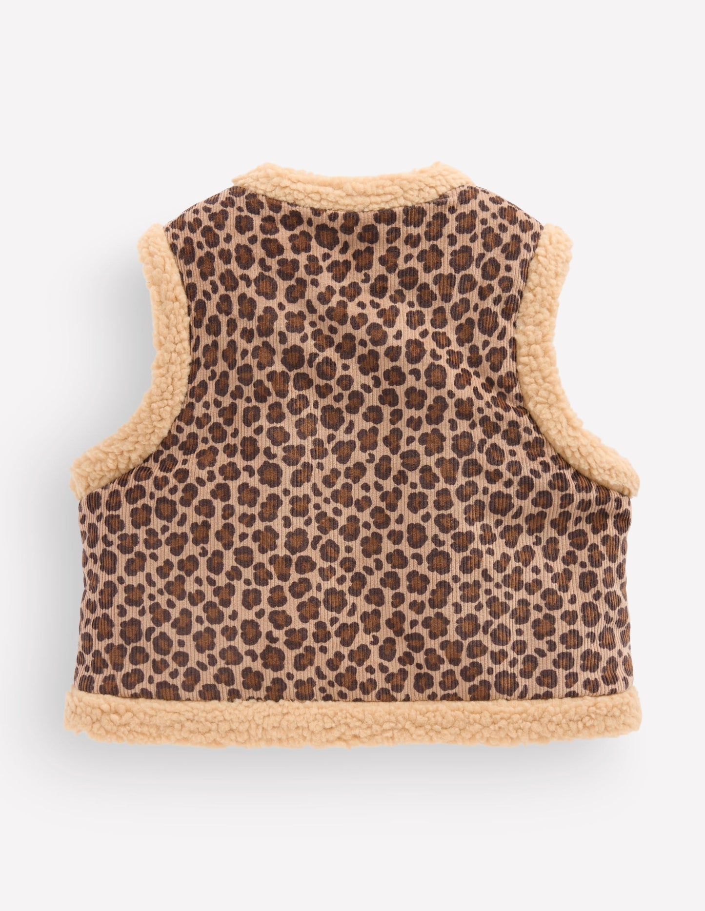 Borg Trim Gilet-Brown Leopard