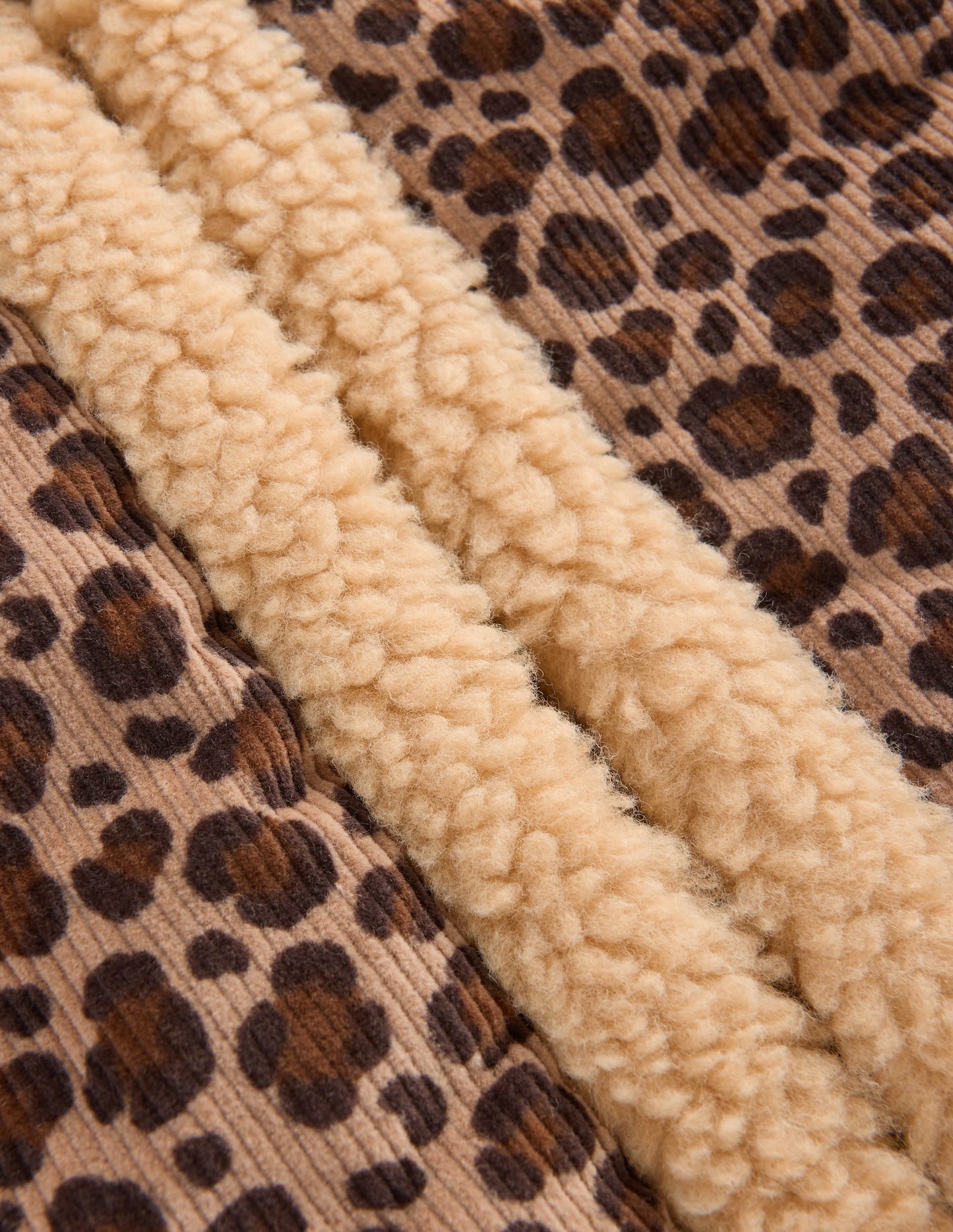 Borg Trim Gilet-Brown Leopard