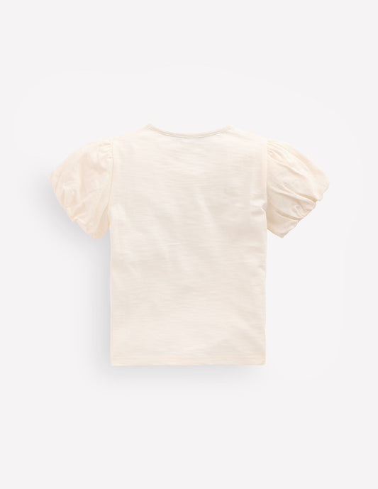 Puff Sleeve Jersey Top-Soft Ivory