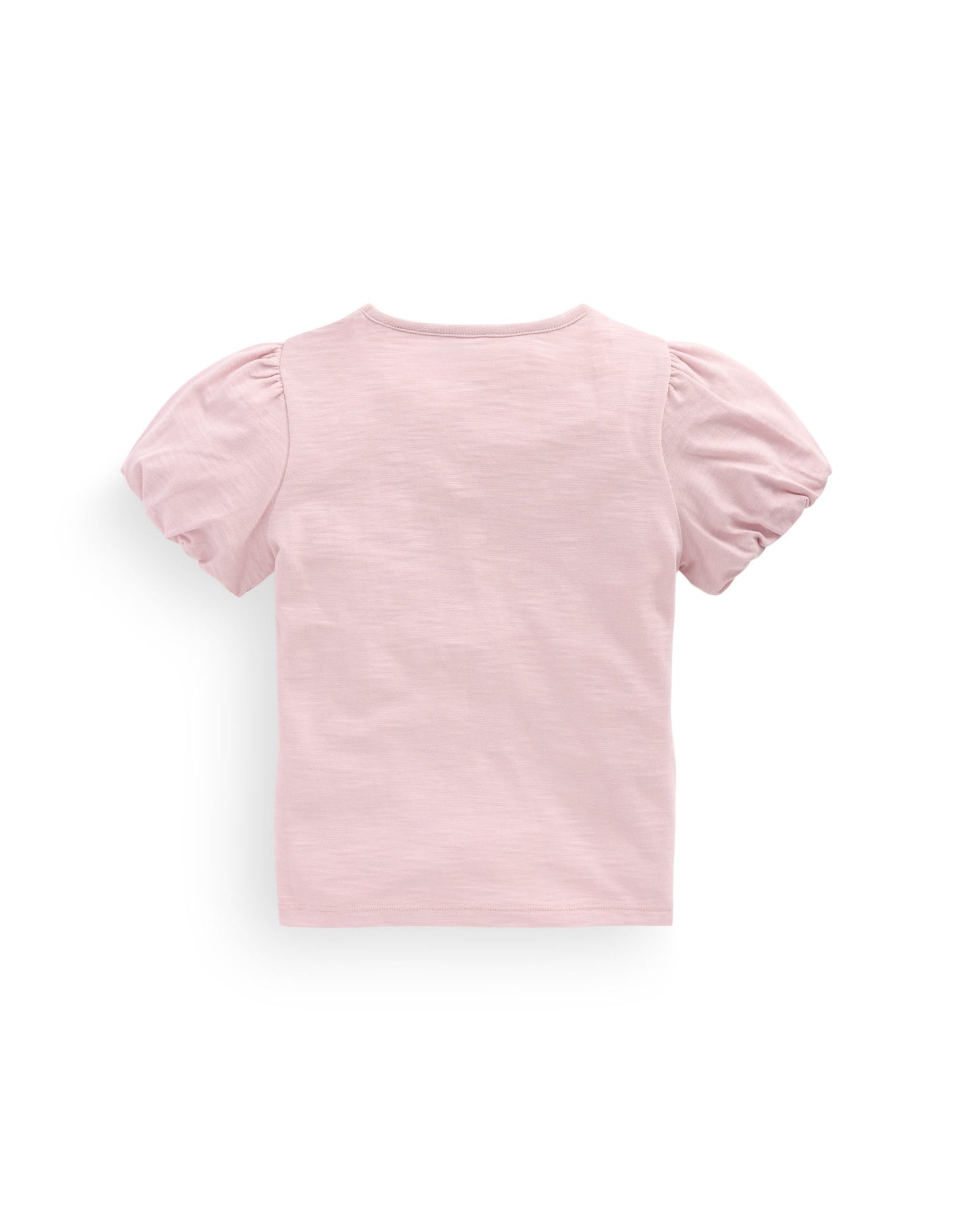 Puff Sleeve Jersey Top-Pink Heather