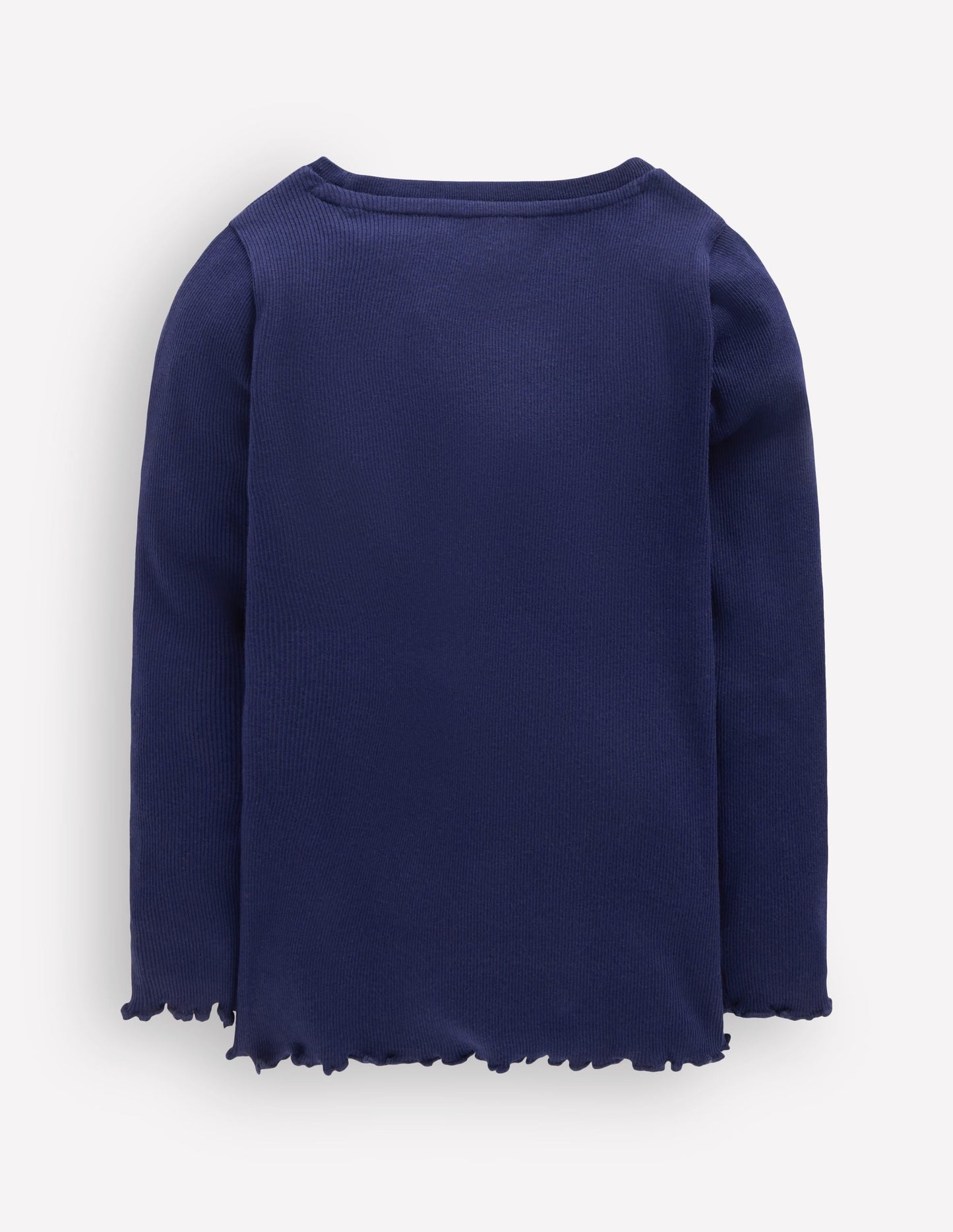 Ribbed Long Sleeve T-Shirt-College Navy