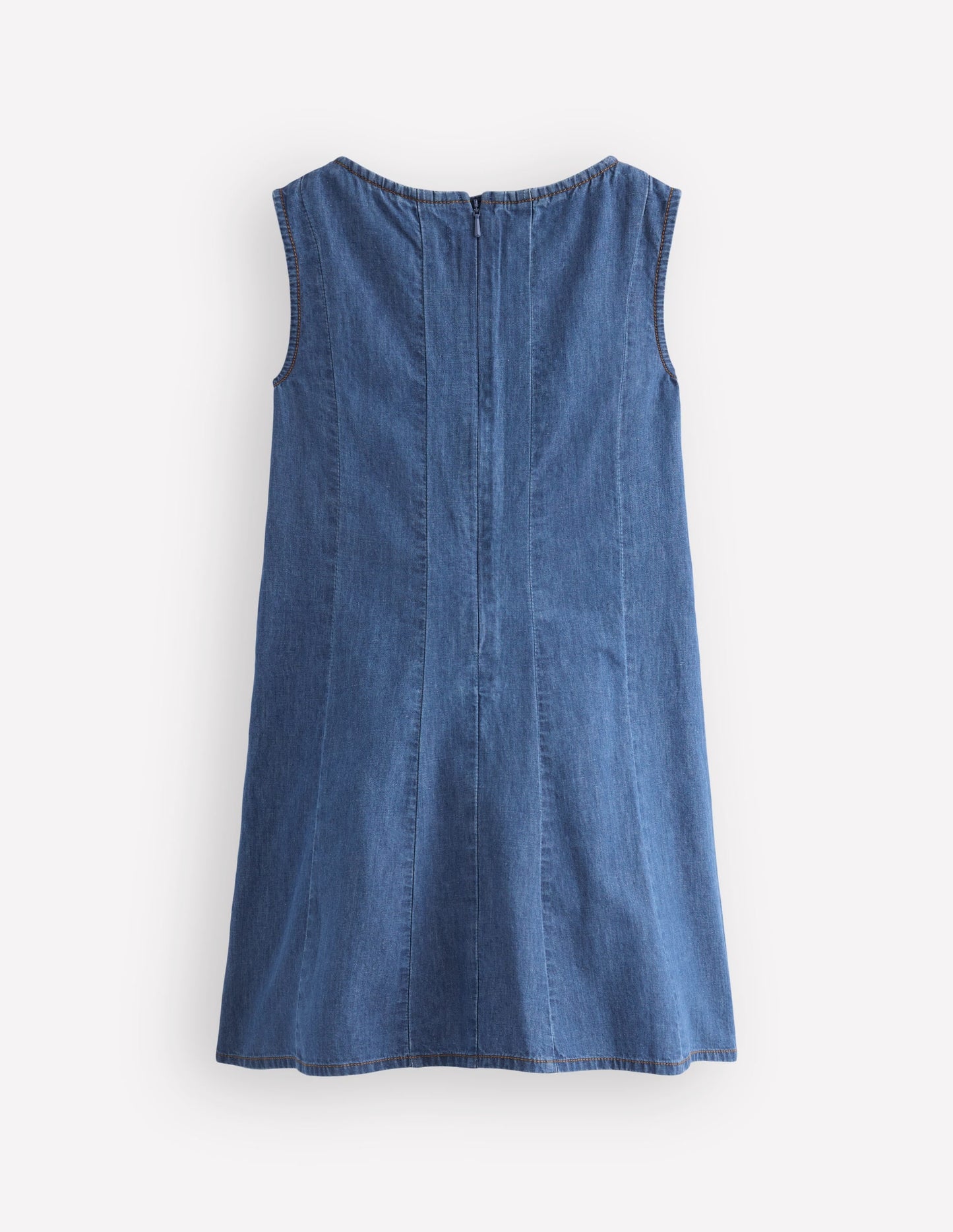 Willa Pinafore Dress-Mid Denim
