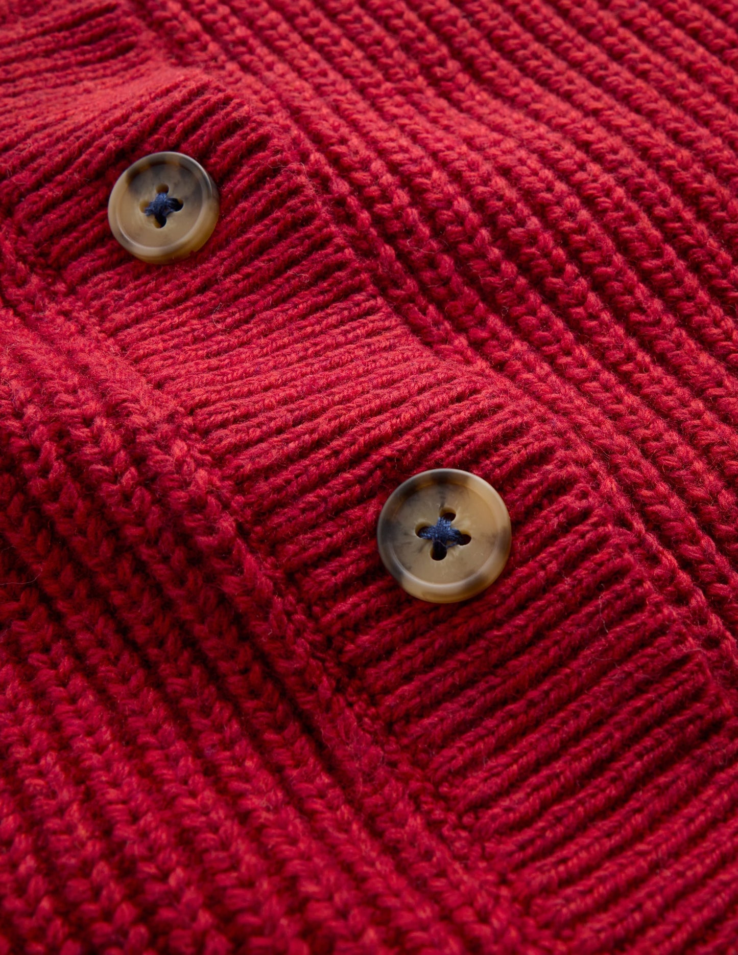 Chunky Everyday Cardigan-Red Marl