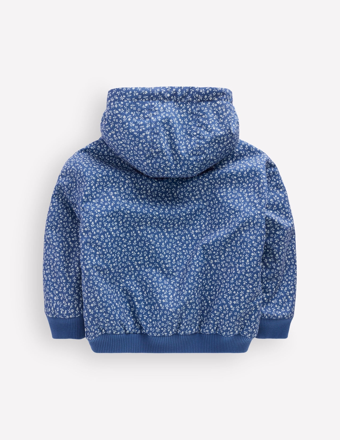 Reversible Borg Hooded Bomber-Bluejay Ditsy Floral