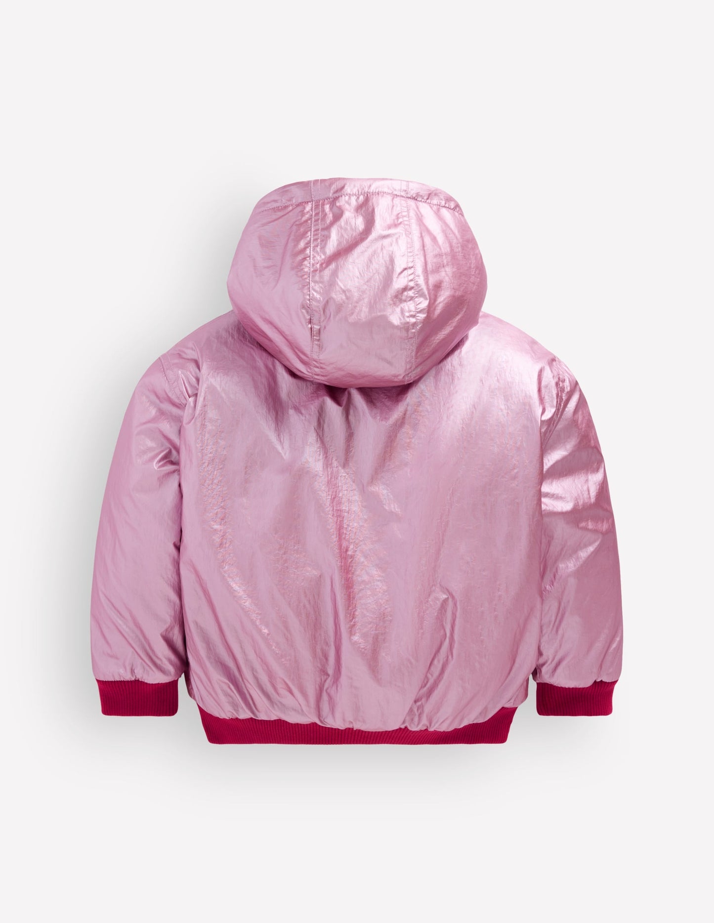 Reversible Borg Hooded Bomber-Pink Metallic