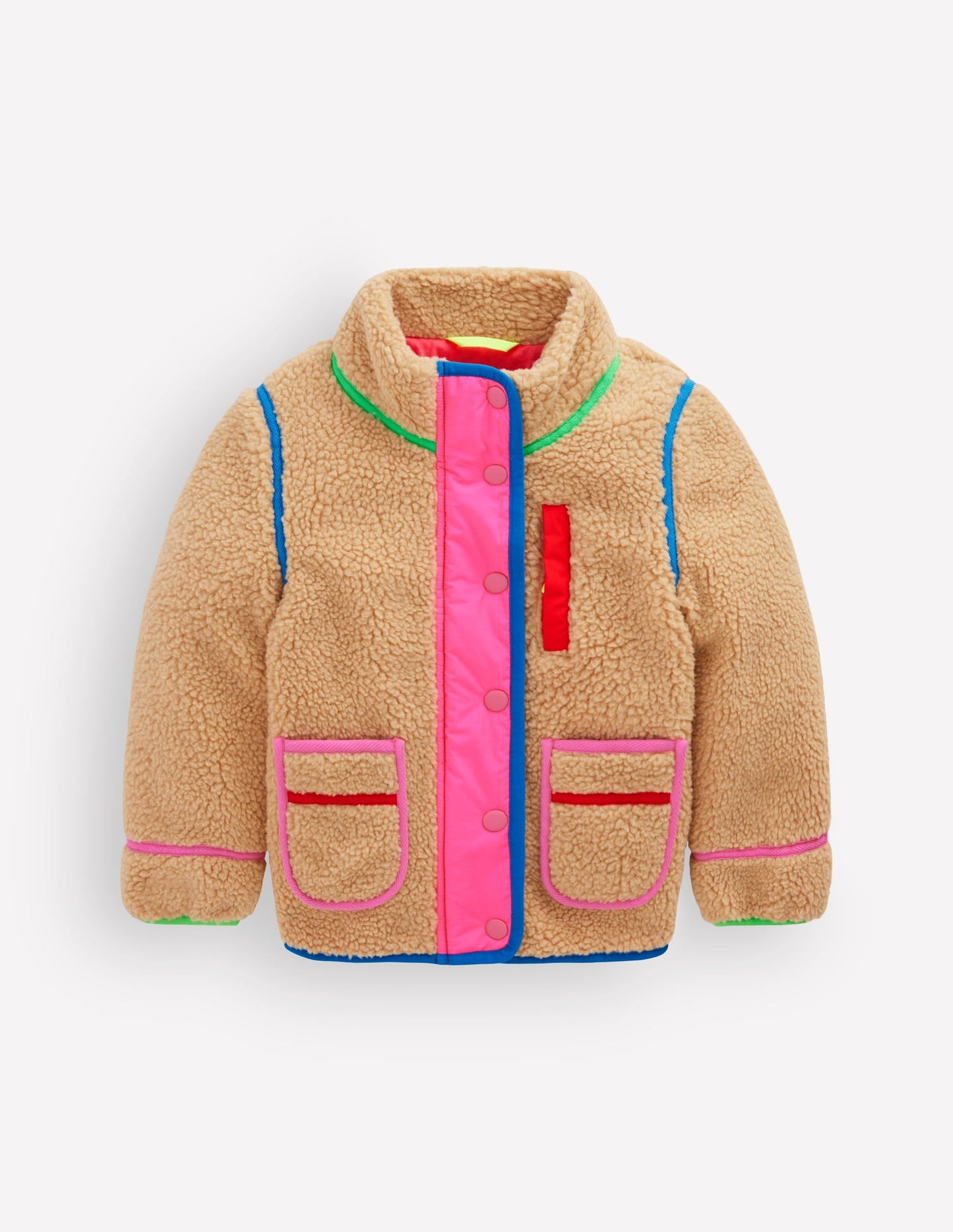 Fun Borg Mix Fleece-Rainbow Trim Borg