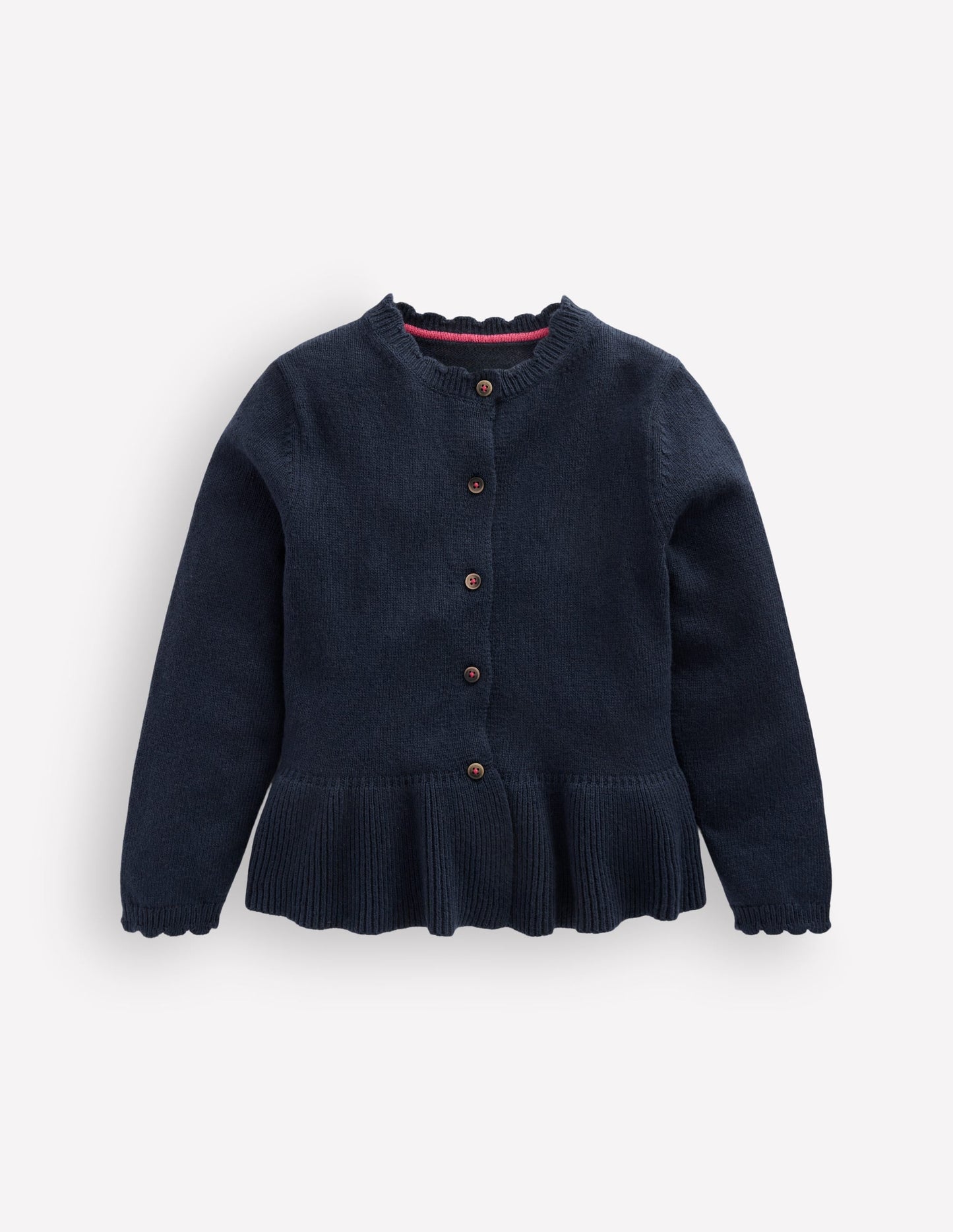 Pretty Peplum Cardigan-Navy