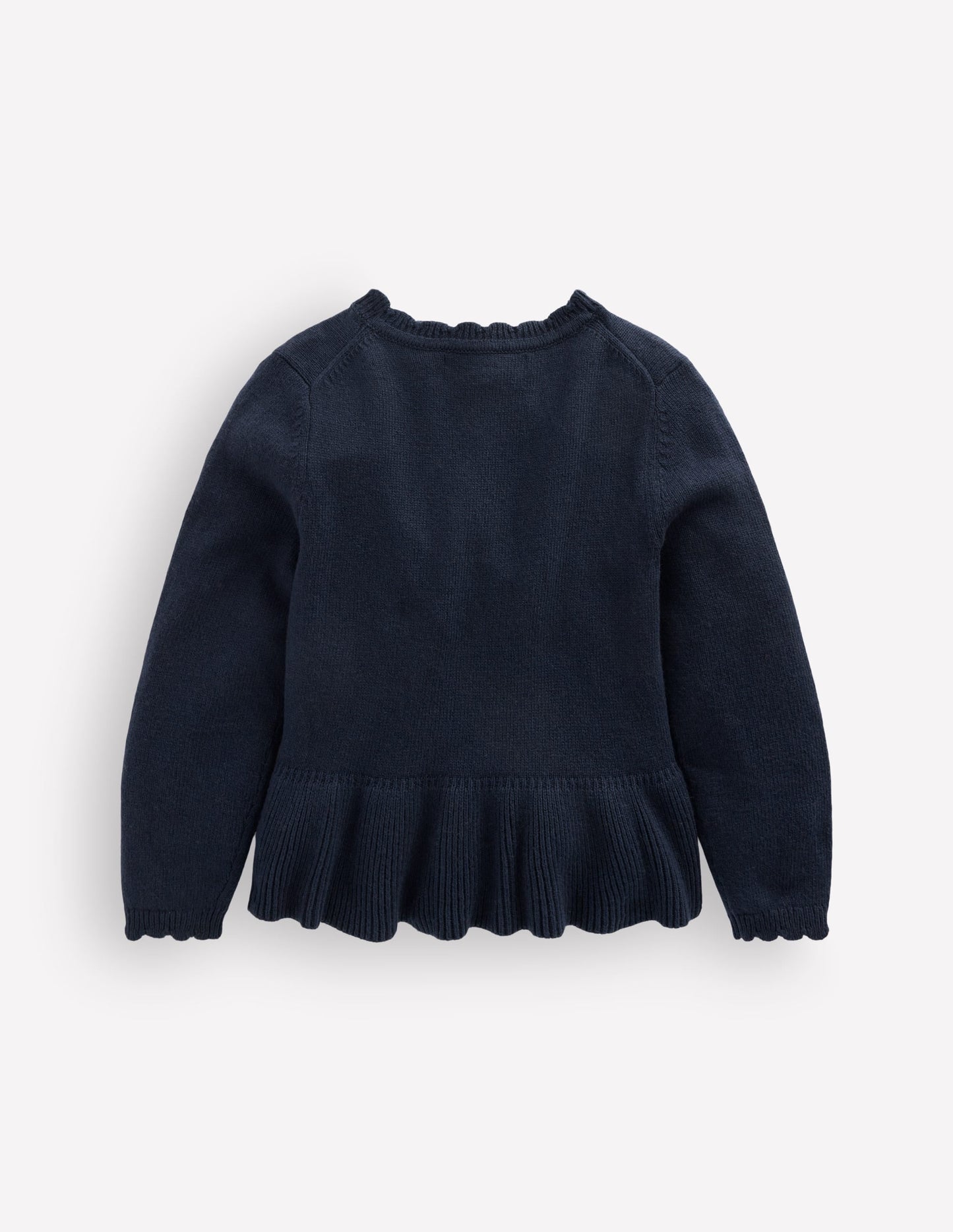 Pretty Peplum Cardigan-Navy