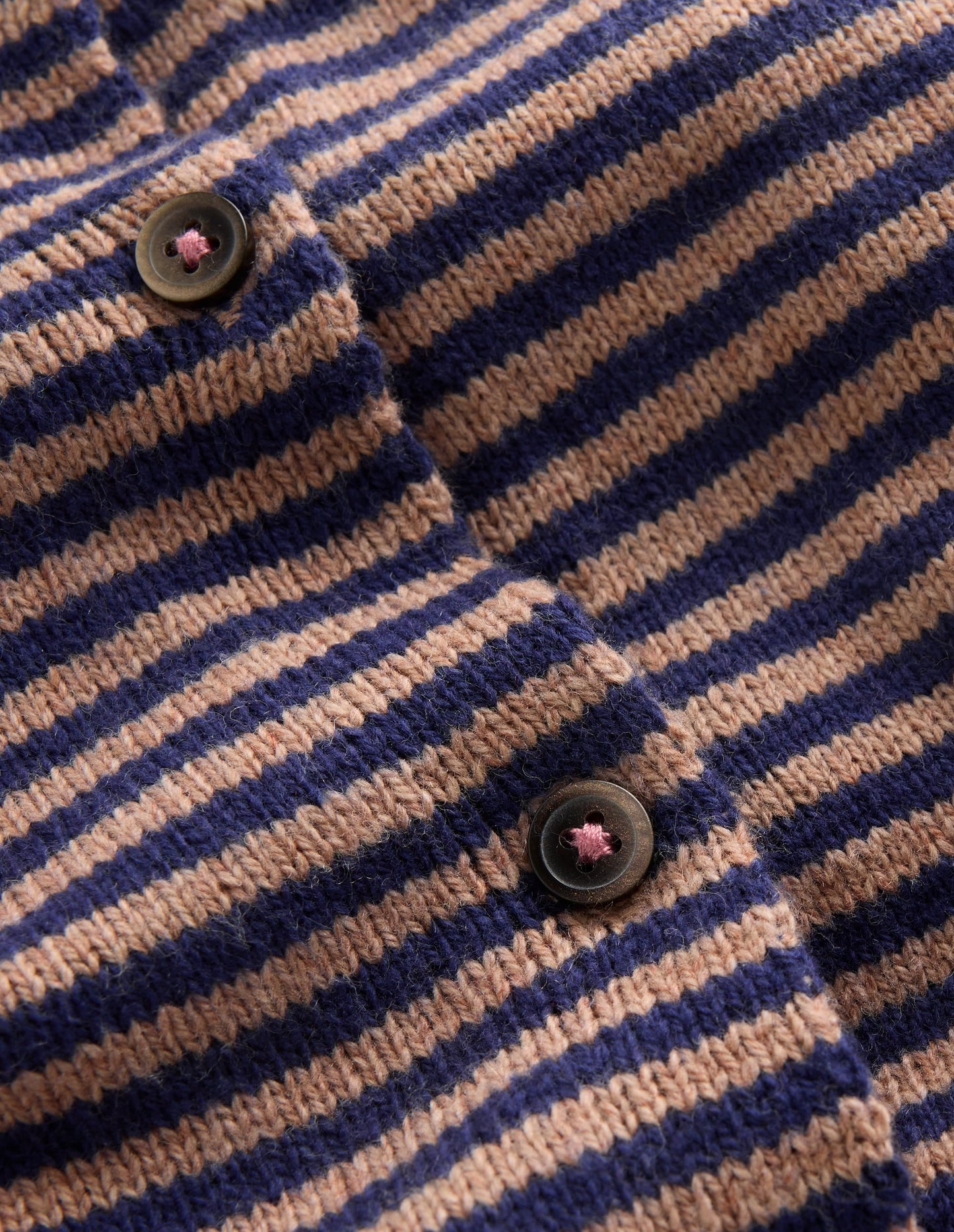 Pretty Peplum Cardigan-Camel/ College Navy Stripe