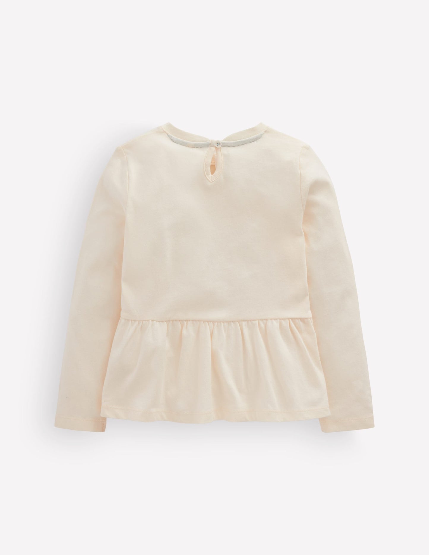 Long Sleeve Peplum Top-Soft Ivory