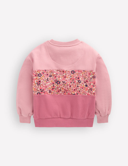 Relaxed Panel Sweatshirt-Formica Pink Floral