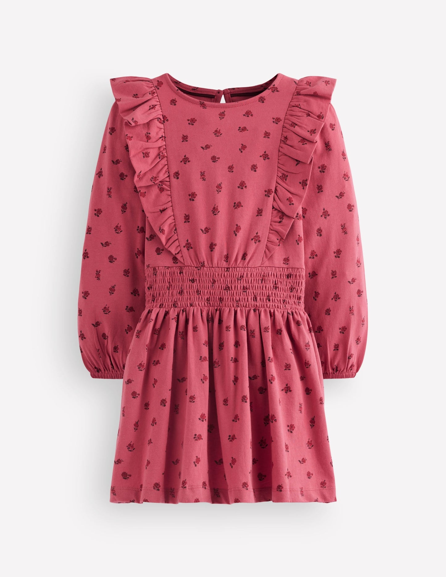 Suki Shirred Jersey Dress-Pink Bud Floral