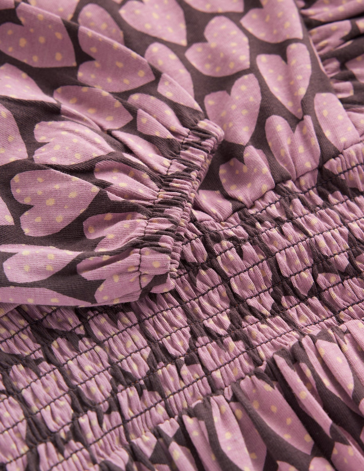 Suki Shirred Jersey Dress-Purple Hearts