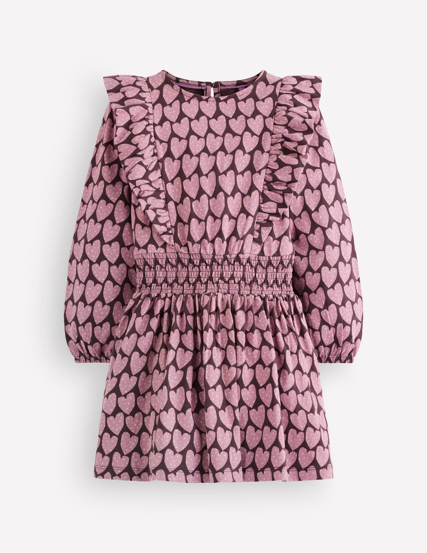 Suki Shirred Jersey Dress-Purple Hearts