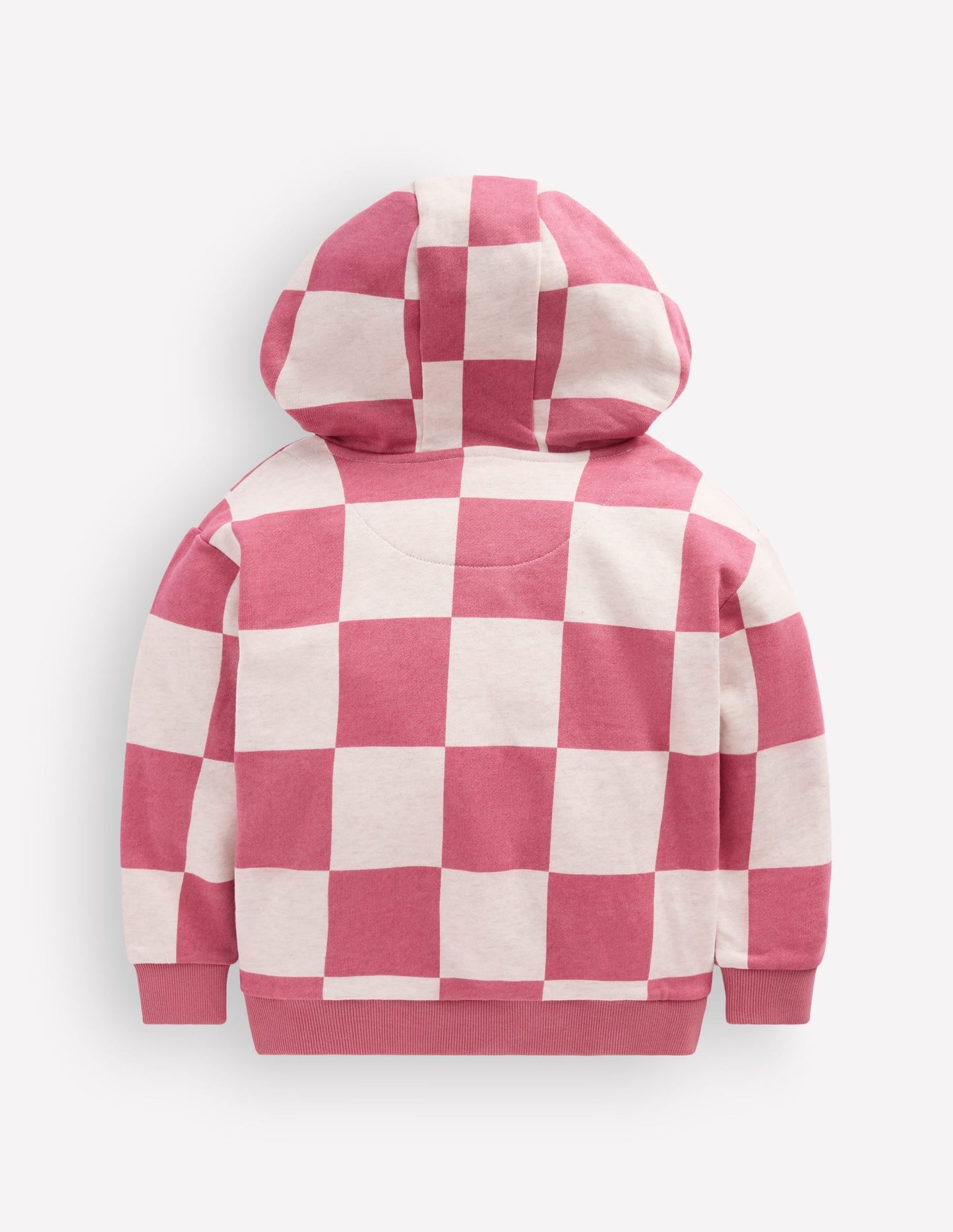 Fun Print Hoodie-Pink Checkerboard