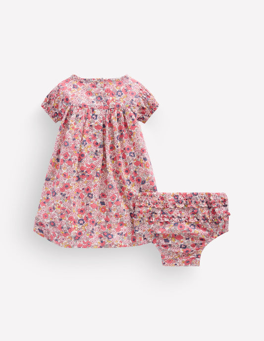 Gathered Woven Dress-Multi Ditsy Floral